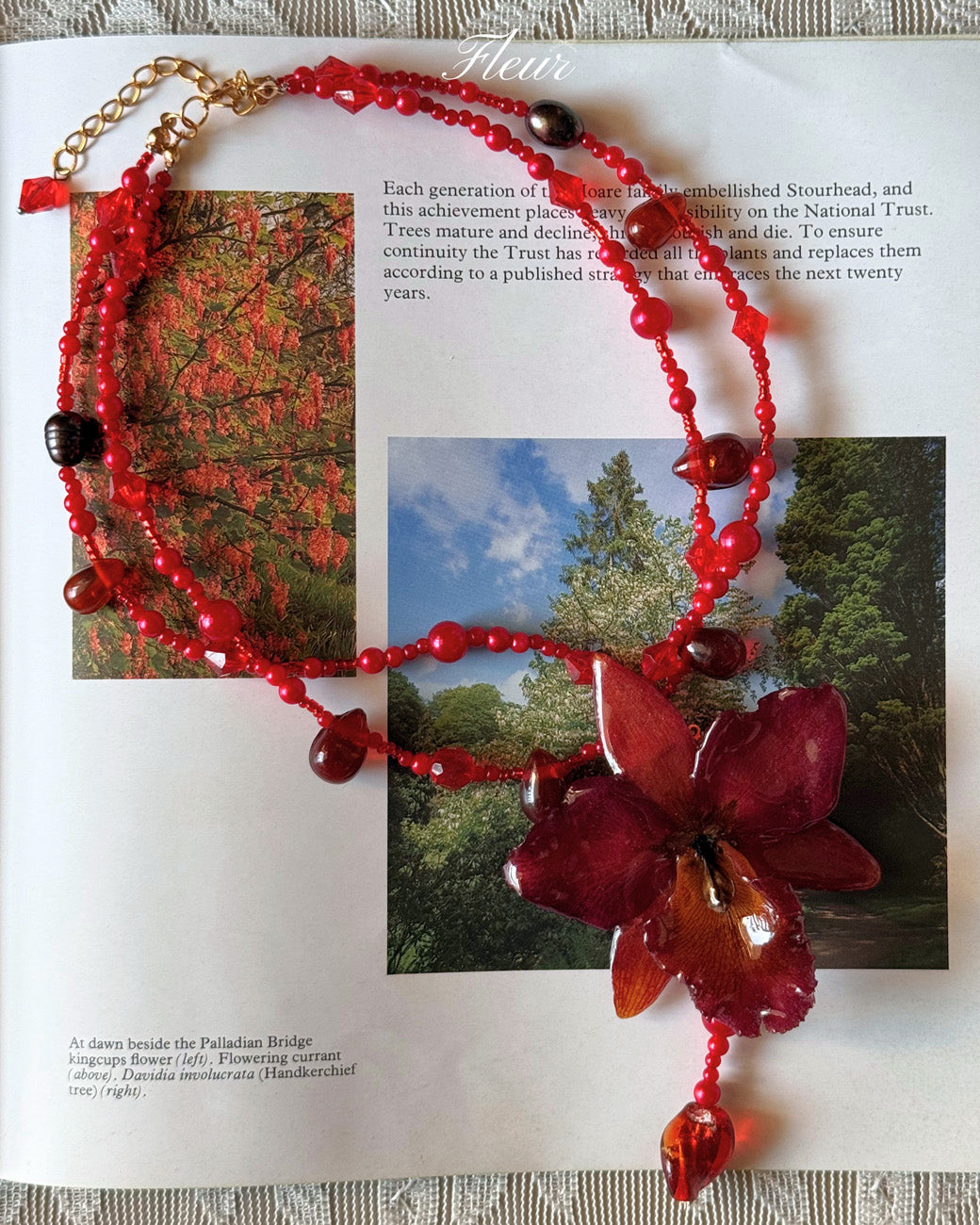 Ruby Orchid Drop | Handmade Floral Jewelry