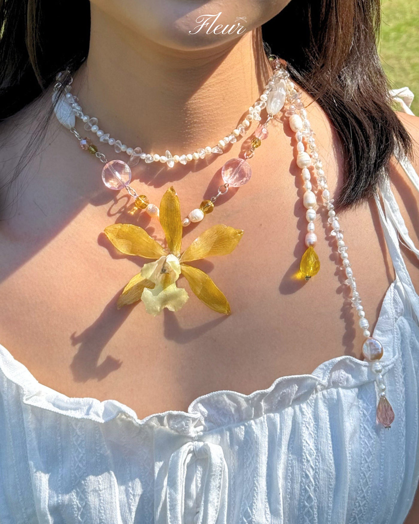 Wild Fairy Jewels Orchid necklace