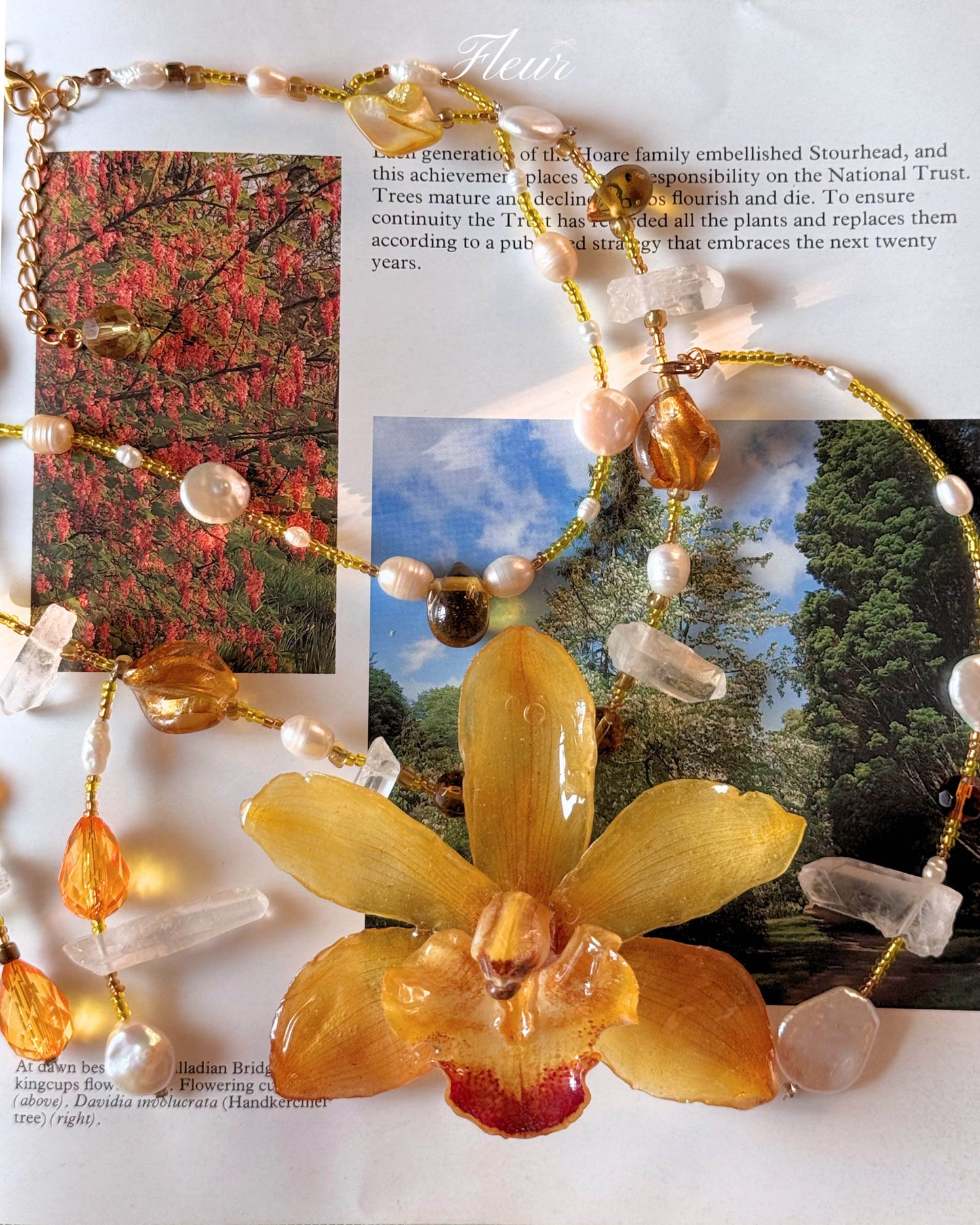 Golden Orchid Necklace
