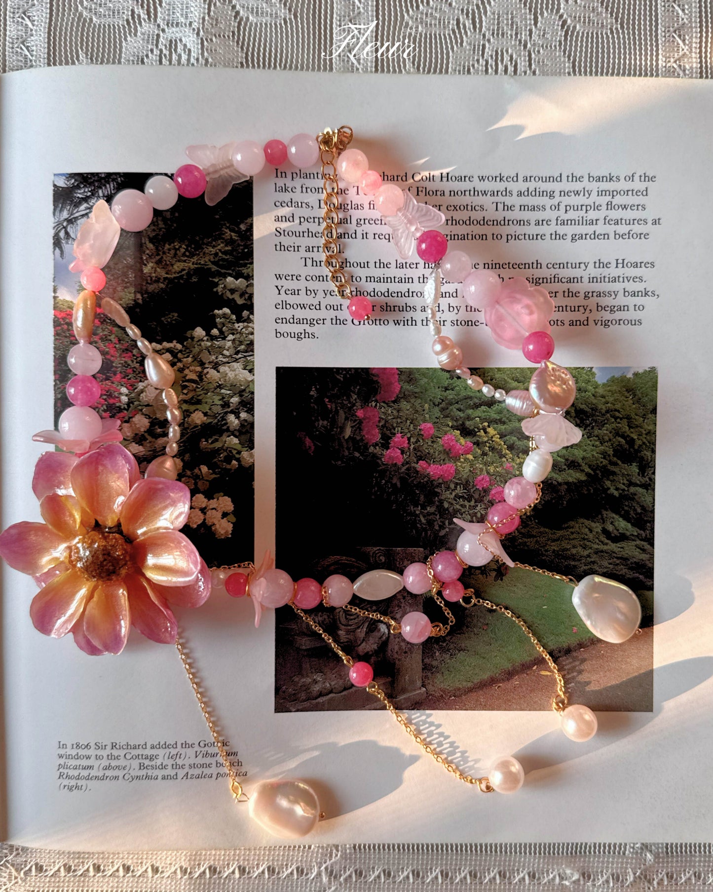 Pink Dahlia Necklace