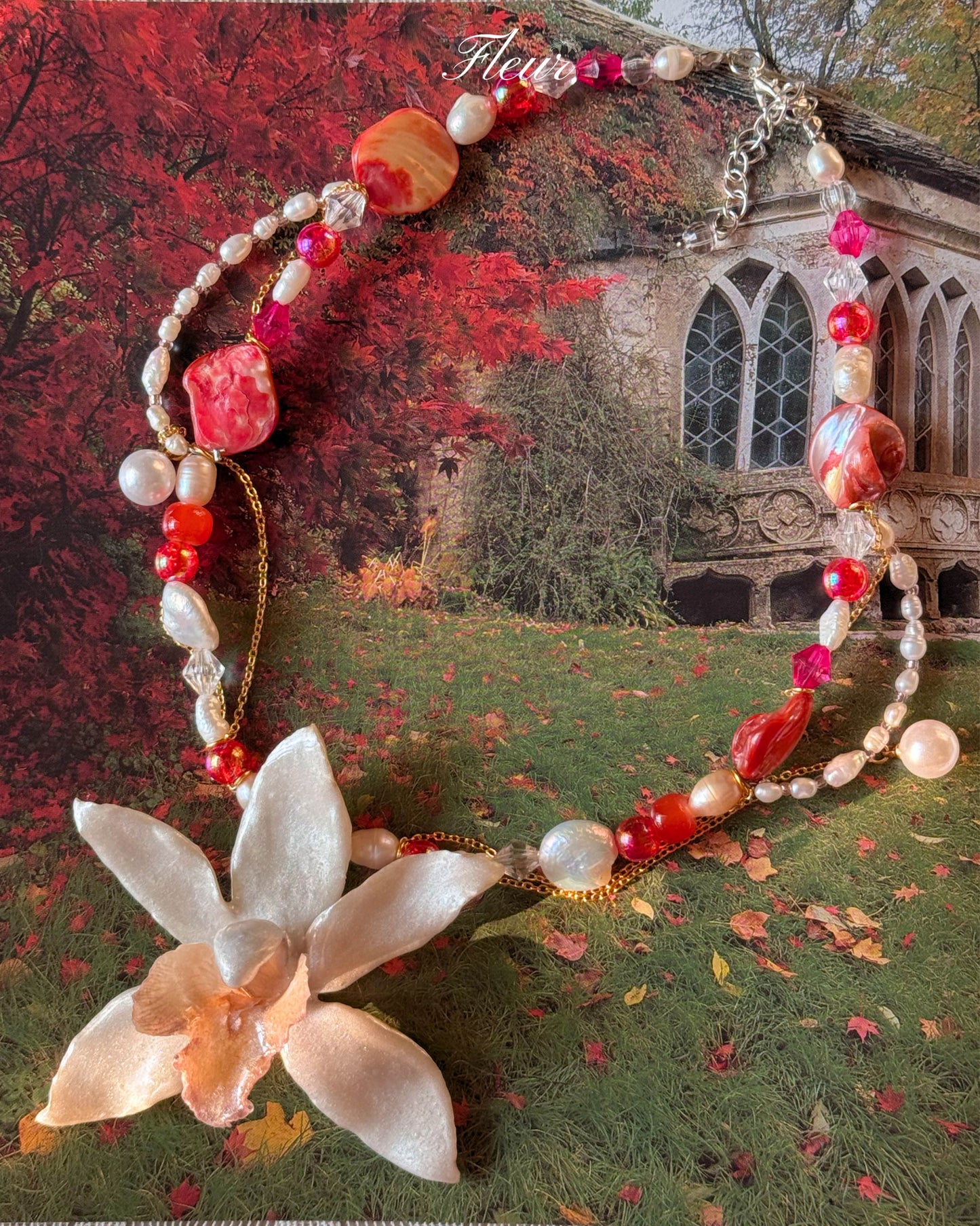Pearl Orchid Lumière Necklace