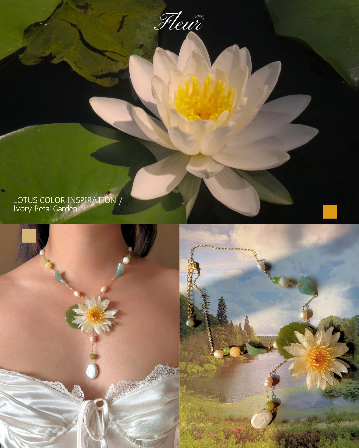 Ivory Petal Garden Necklace