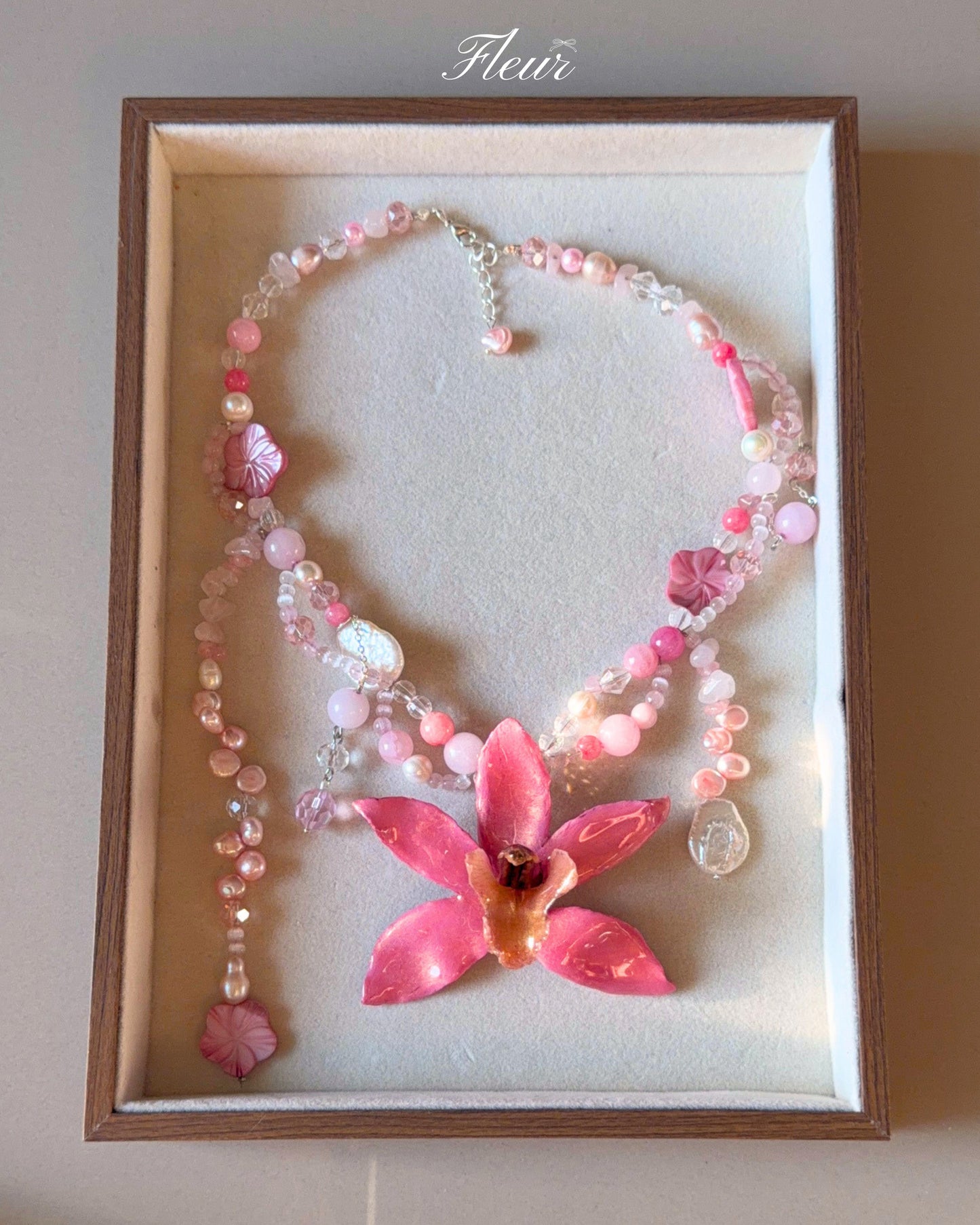 Pink Orchid Princess Necklace