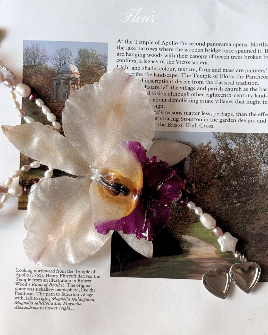 Lavender Heart Orchid Necklace | Handmade Floral Jewelry