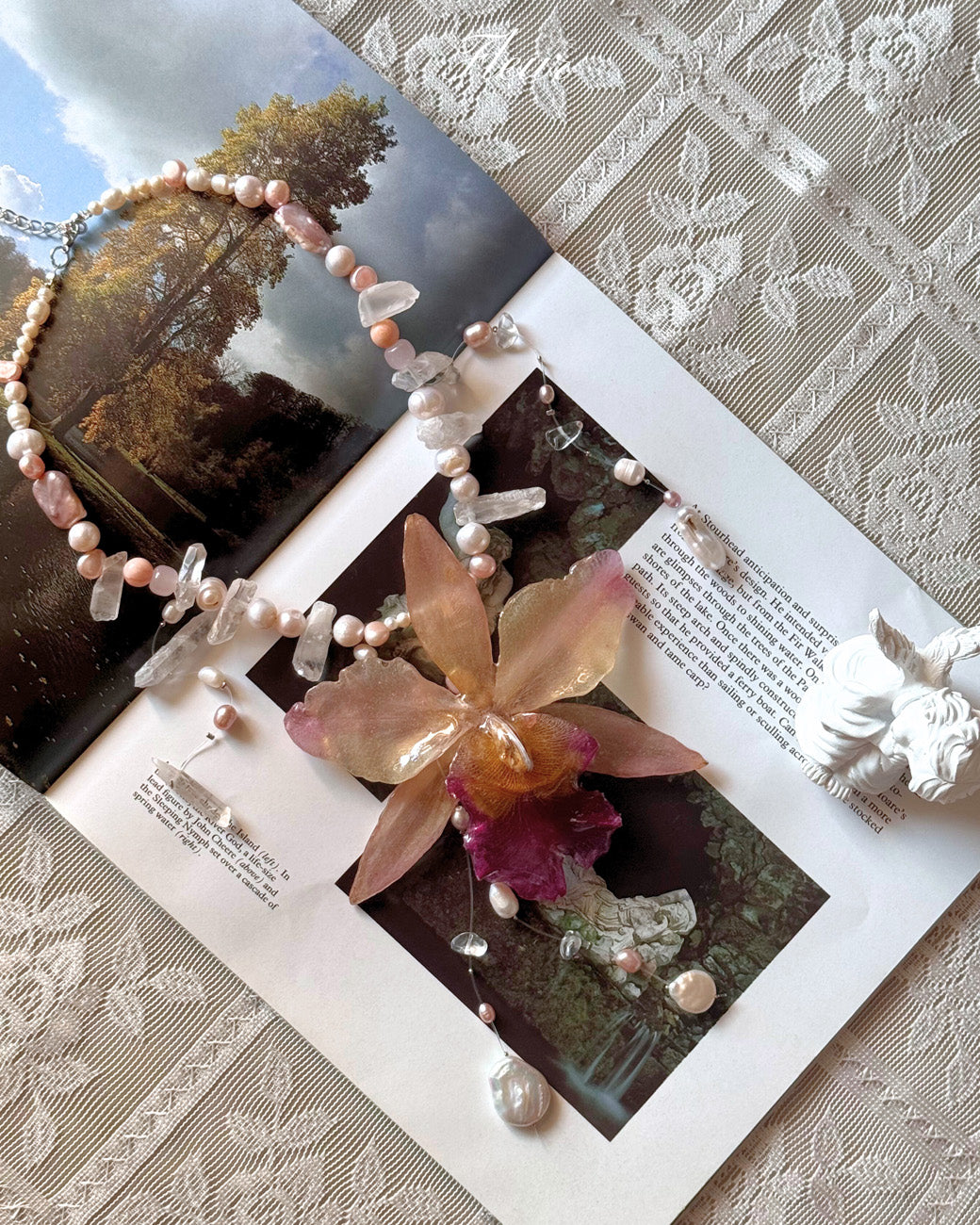 Rose Quartz Orchid Veil