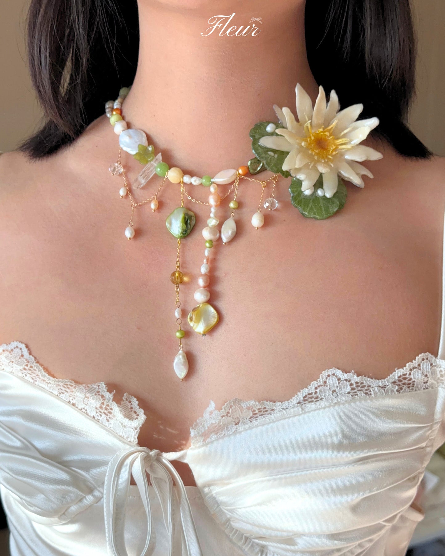 White Lotus Princess Necklace
