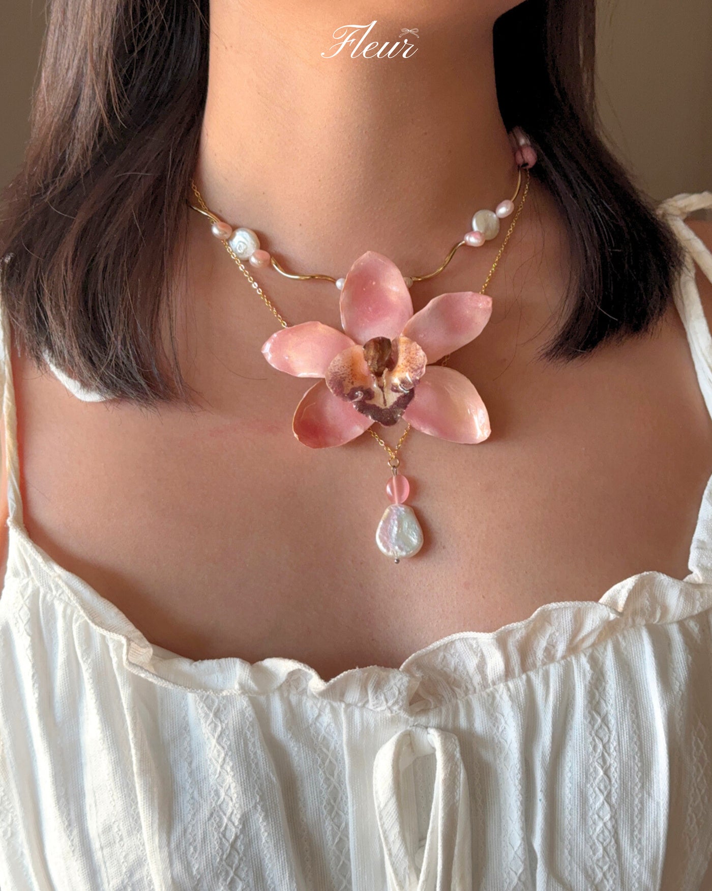 Ethereal Rosé Orchid necklace