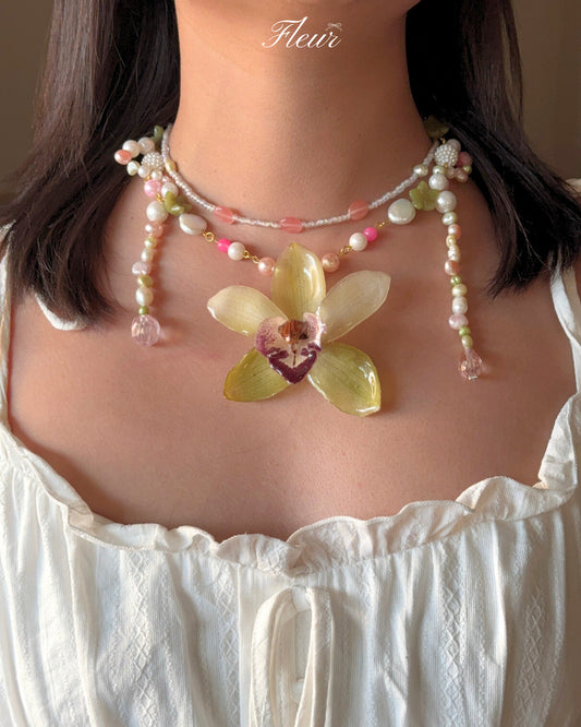 Whimsical Dreamy Orchid Necklace