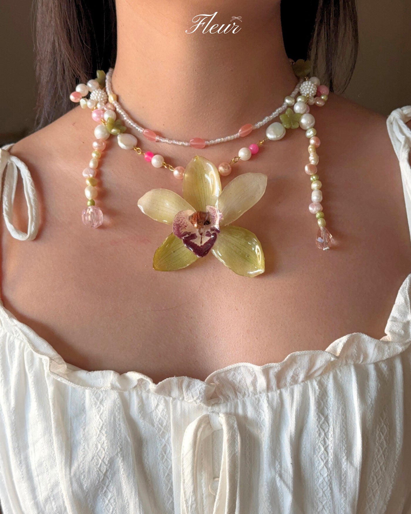 Whimsical Dreamy Orchid Necklace