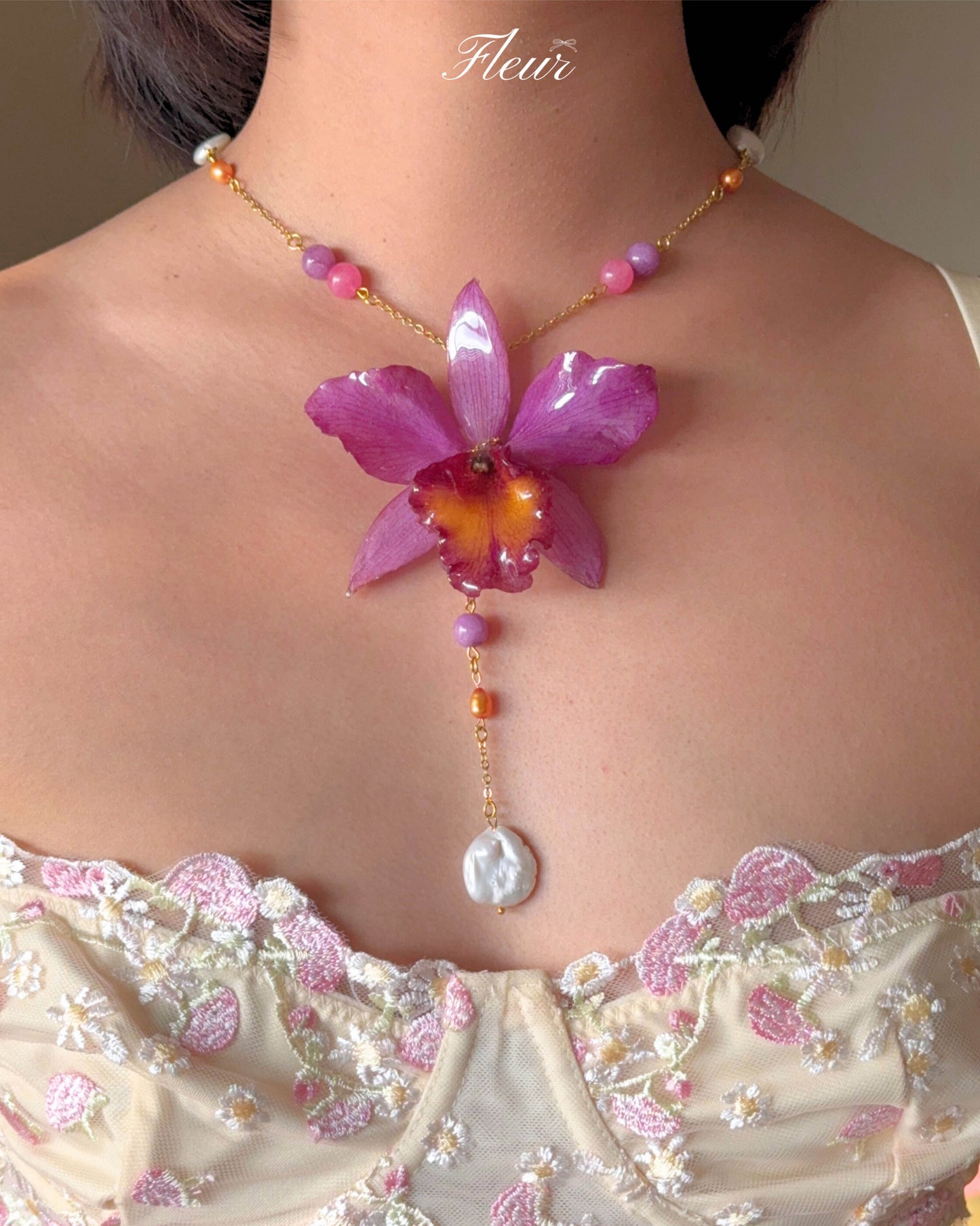 Sunset Orchid Muse Necklace