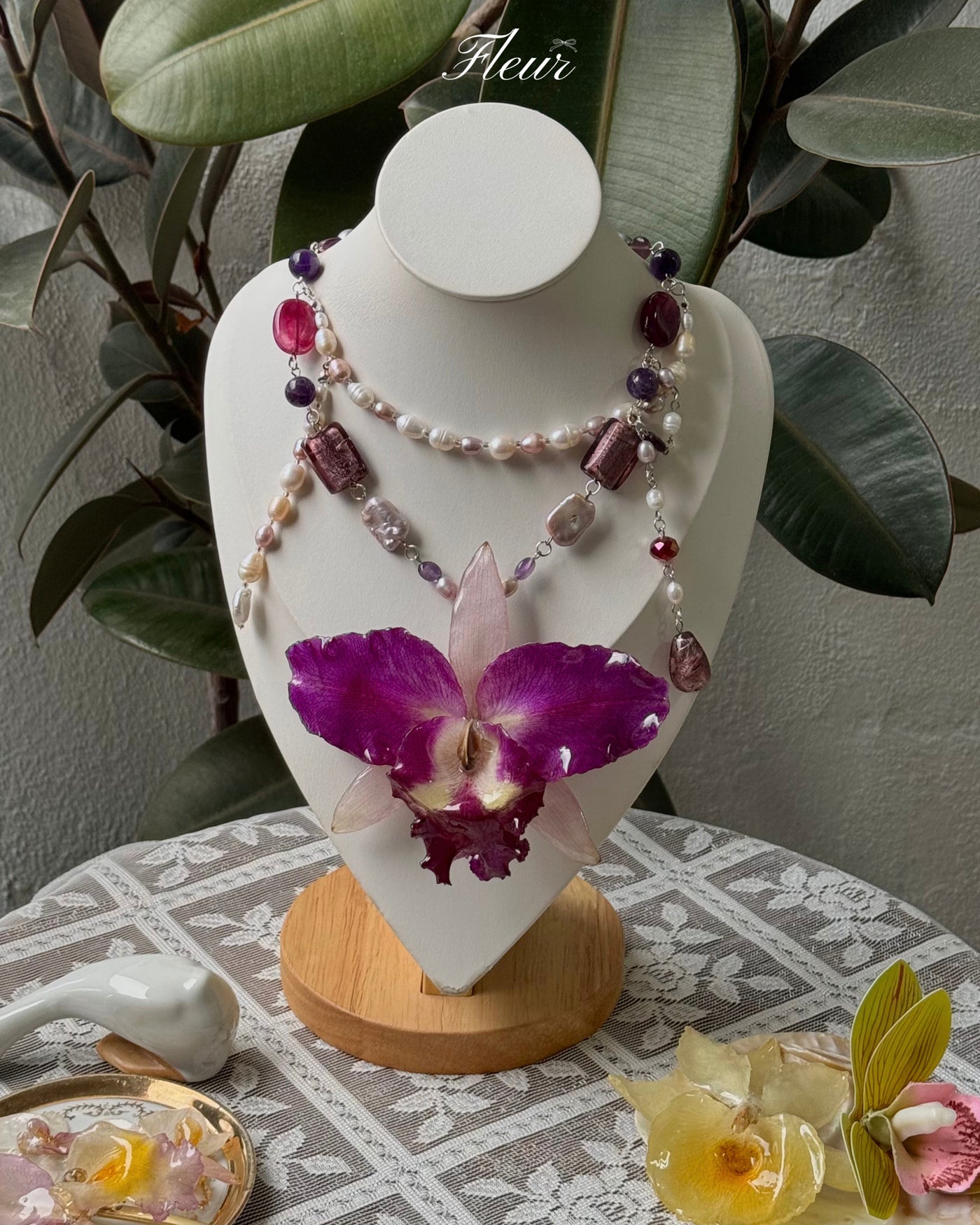 Enchanted Orchid Crown Necklace