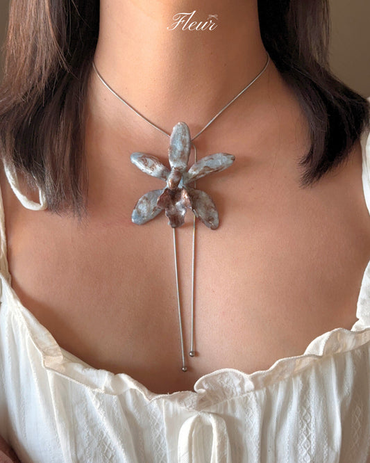 Orchid Necklace Stone Bloom Orchid necklace