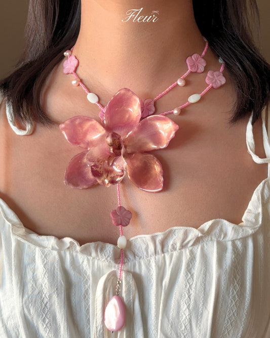 Fairy Dust Petals Orchid necklace