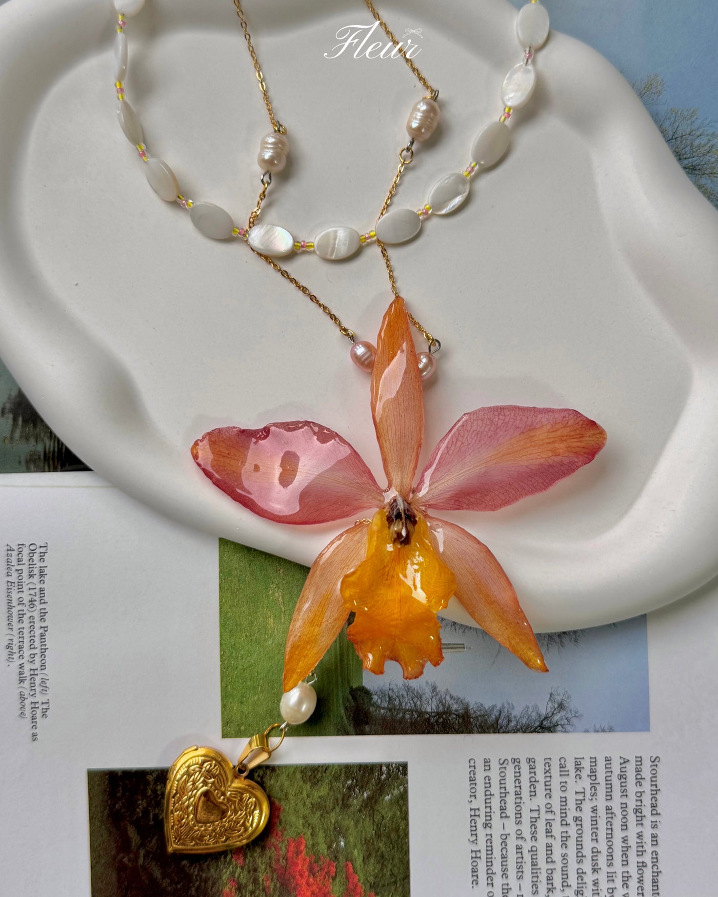 Peach Reverie Locket Necklace