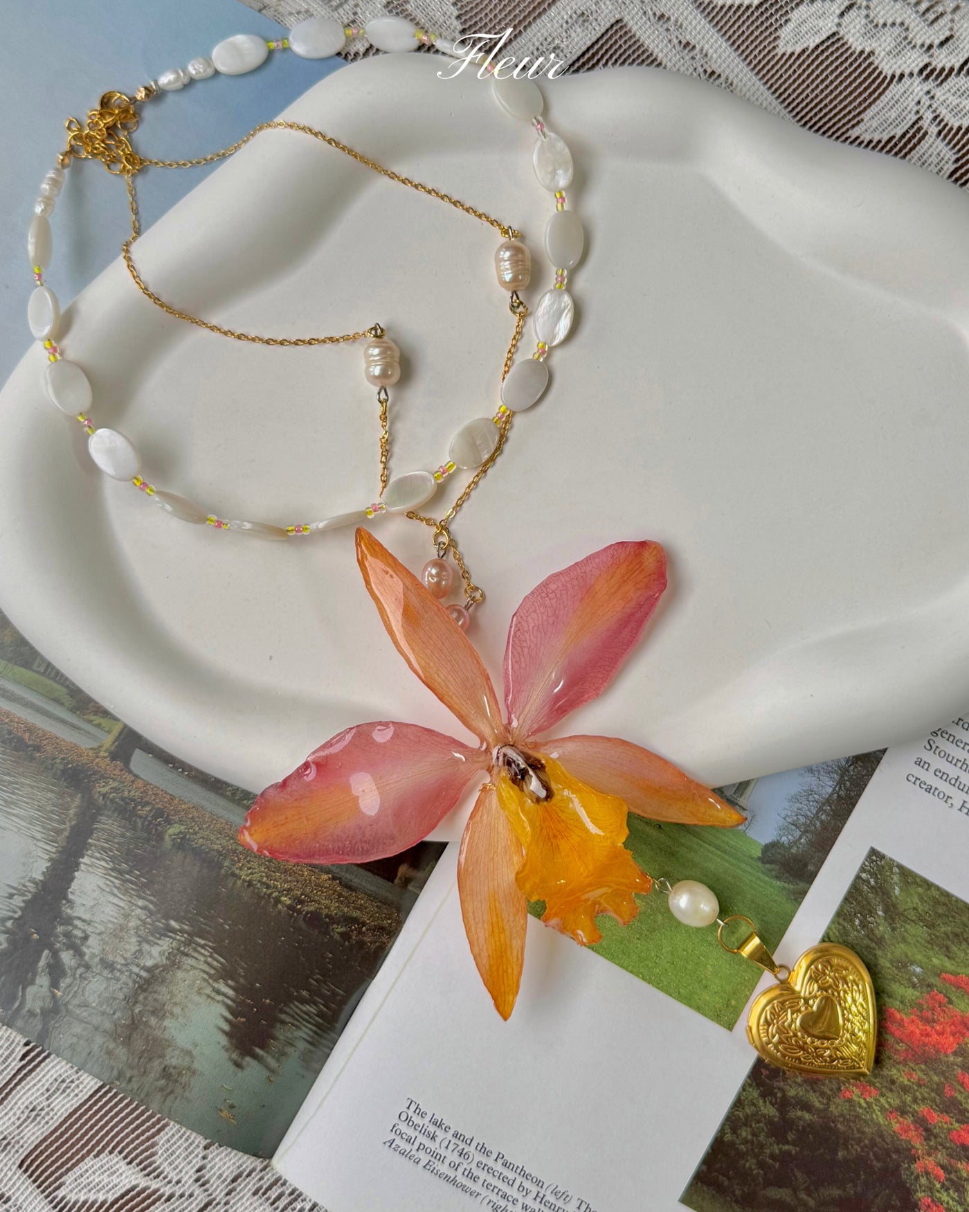 Peach Reverie Locket Necklace