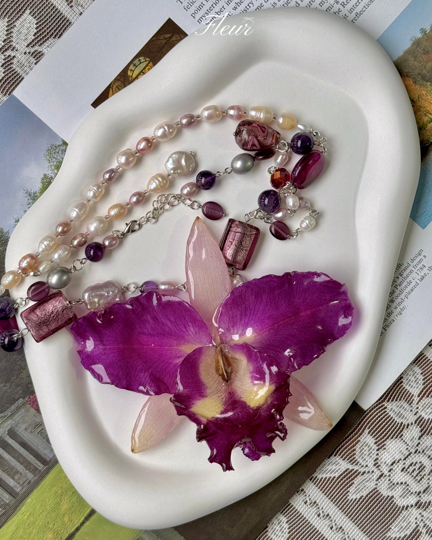 Enchanted Orchid Crown Necklace