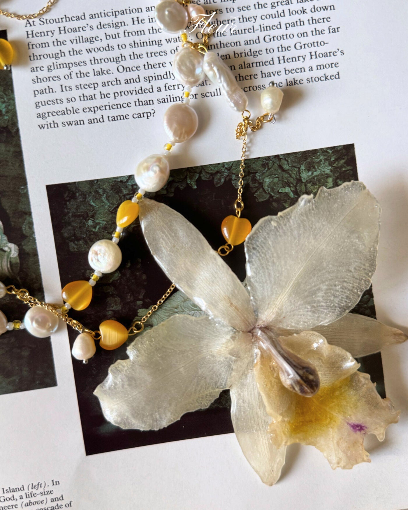 Pearly Dew Fairy Orchid necklace