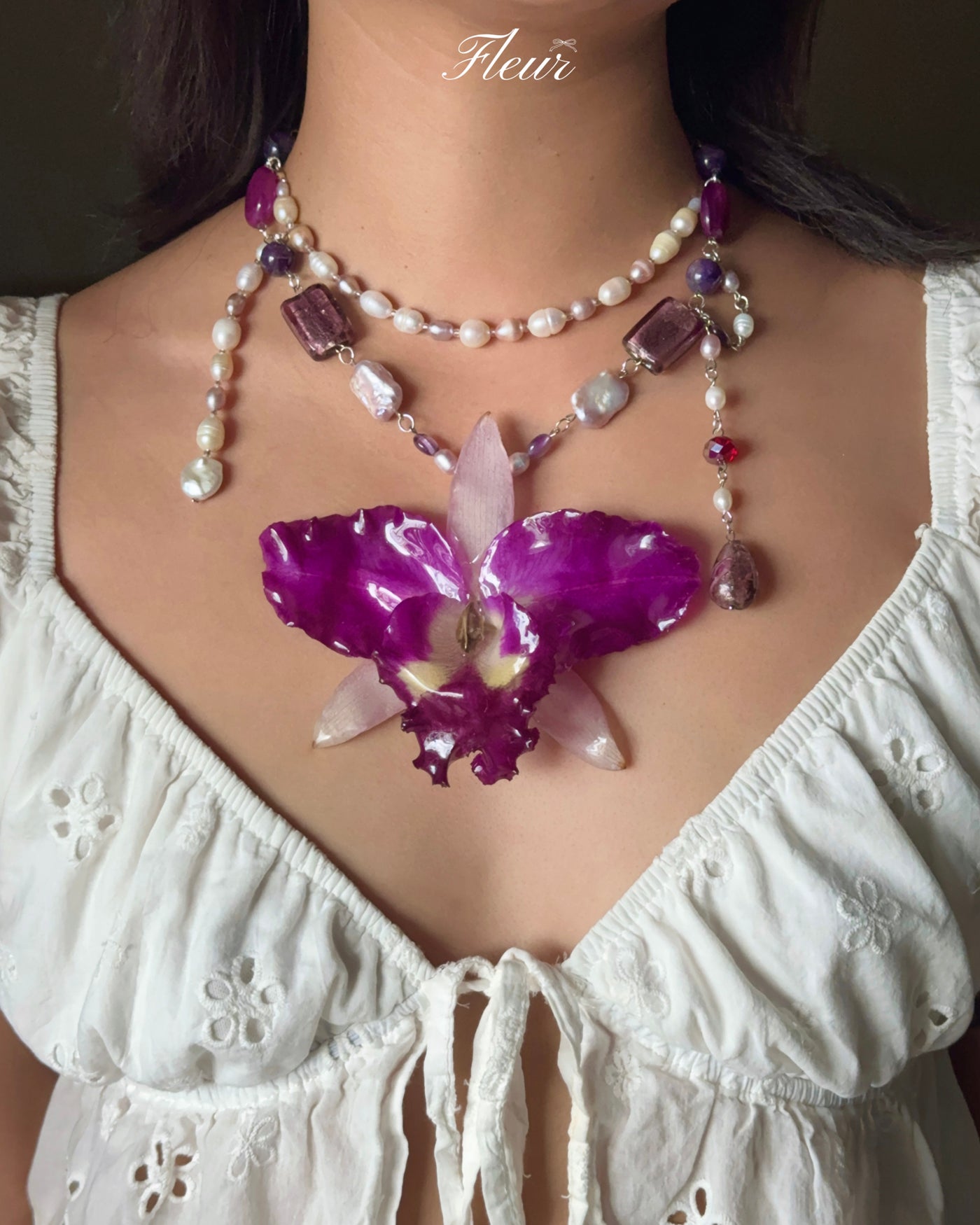 Enchanted Orchid Crown Necklace