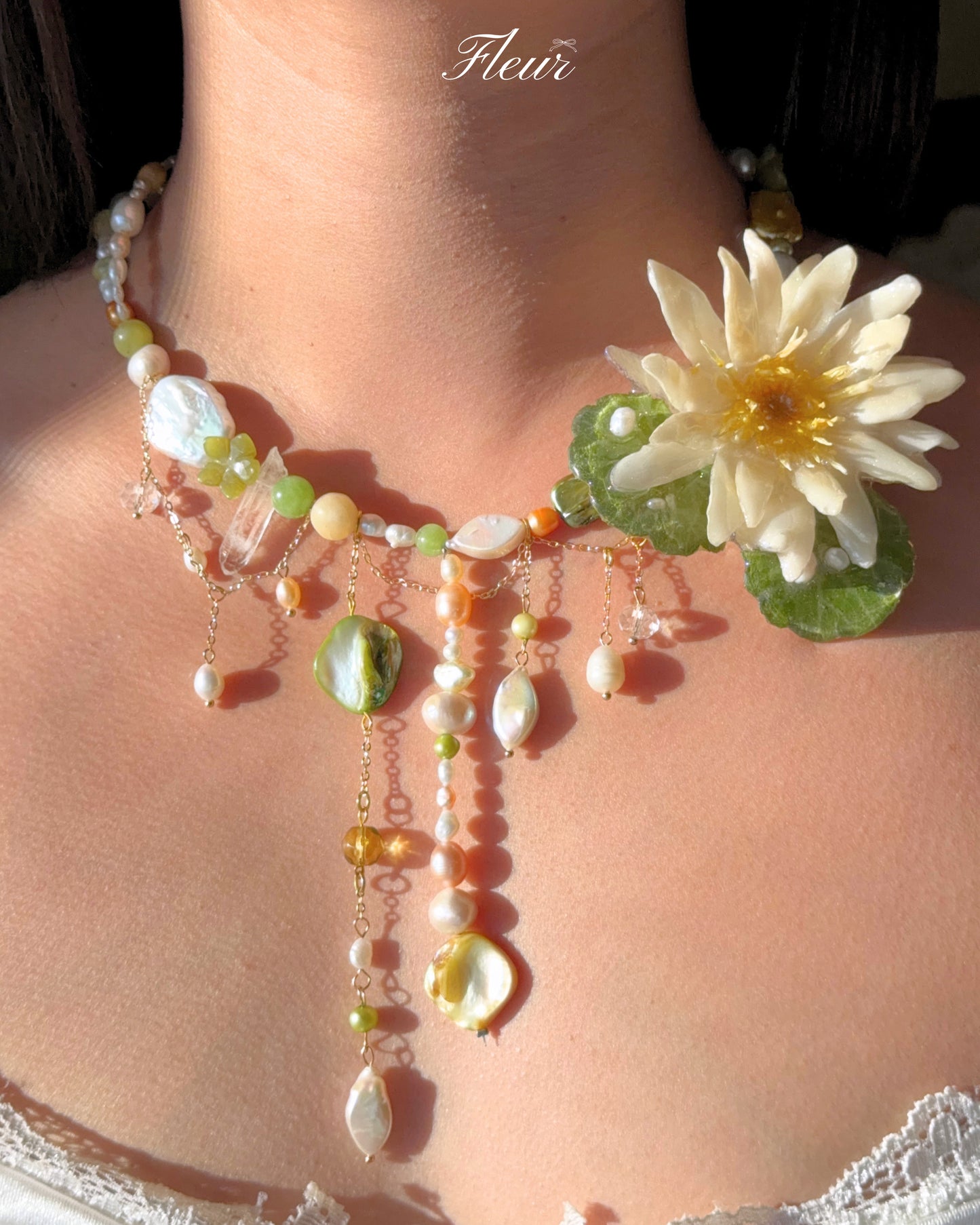 White Lotus Princess Necklace