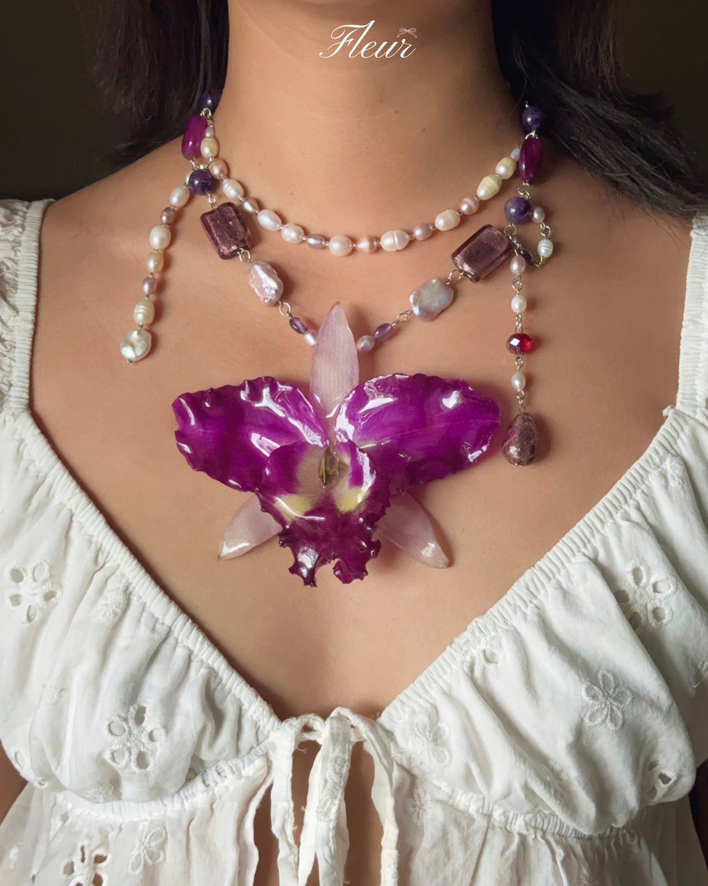 Enchanted Orchid Crown Necklace