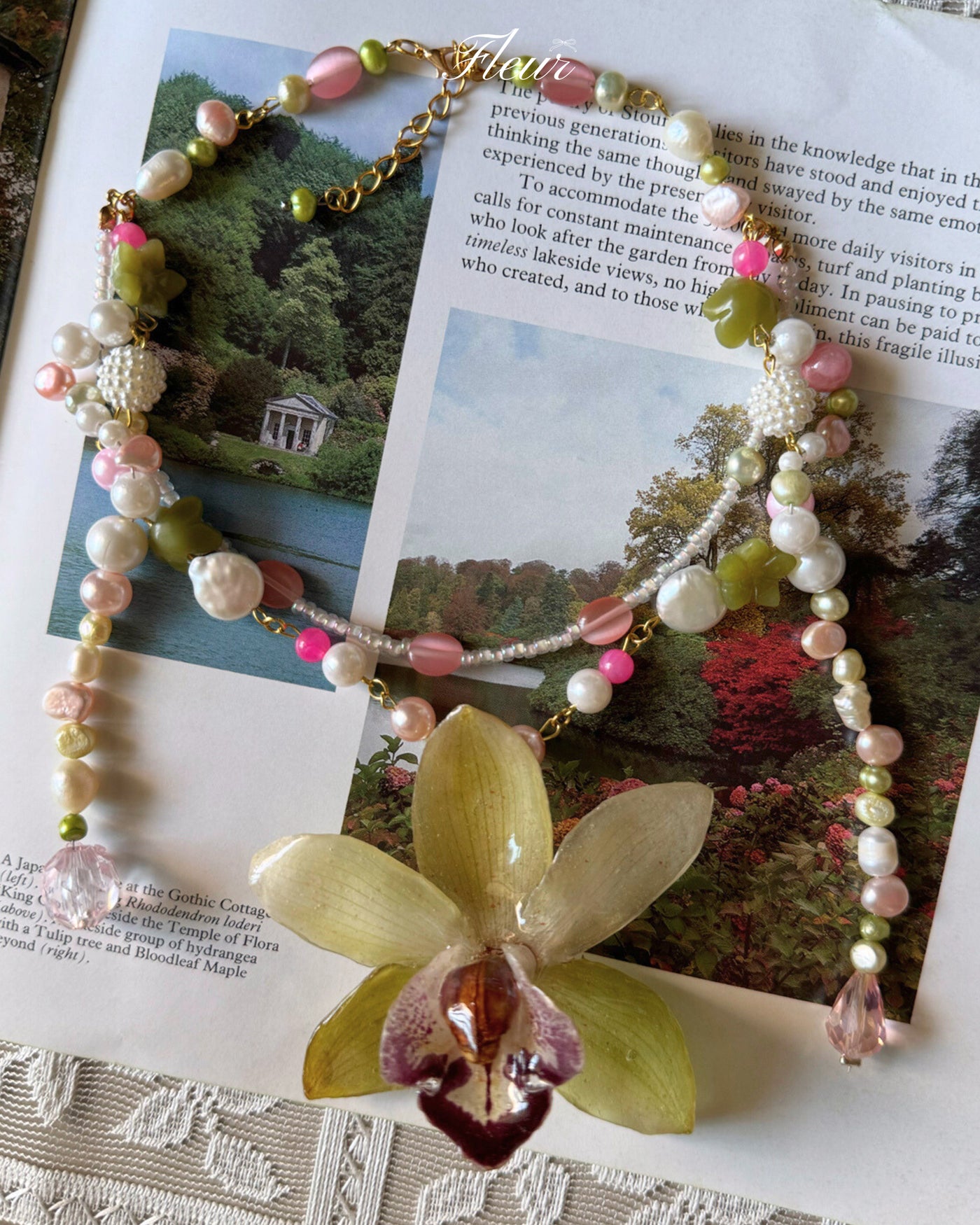 Whimsical Dreamy Orchid Necklace