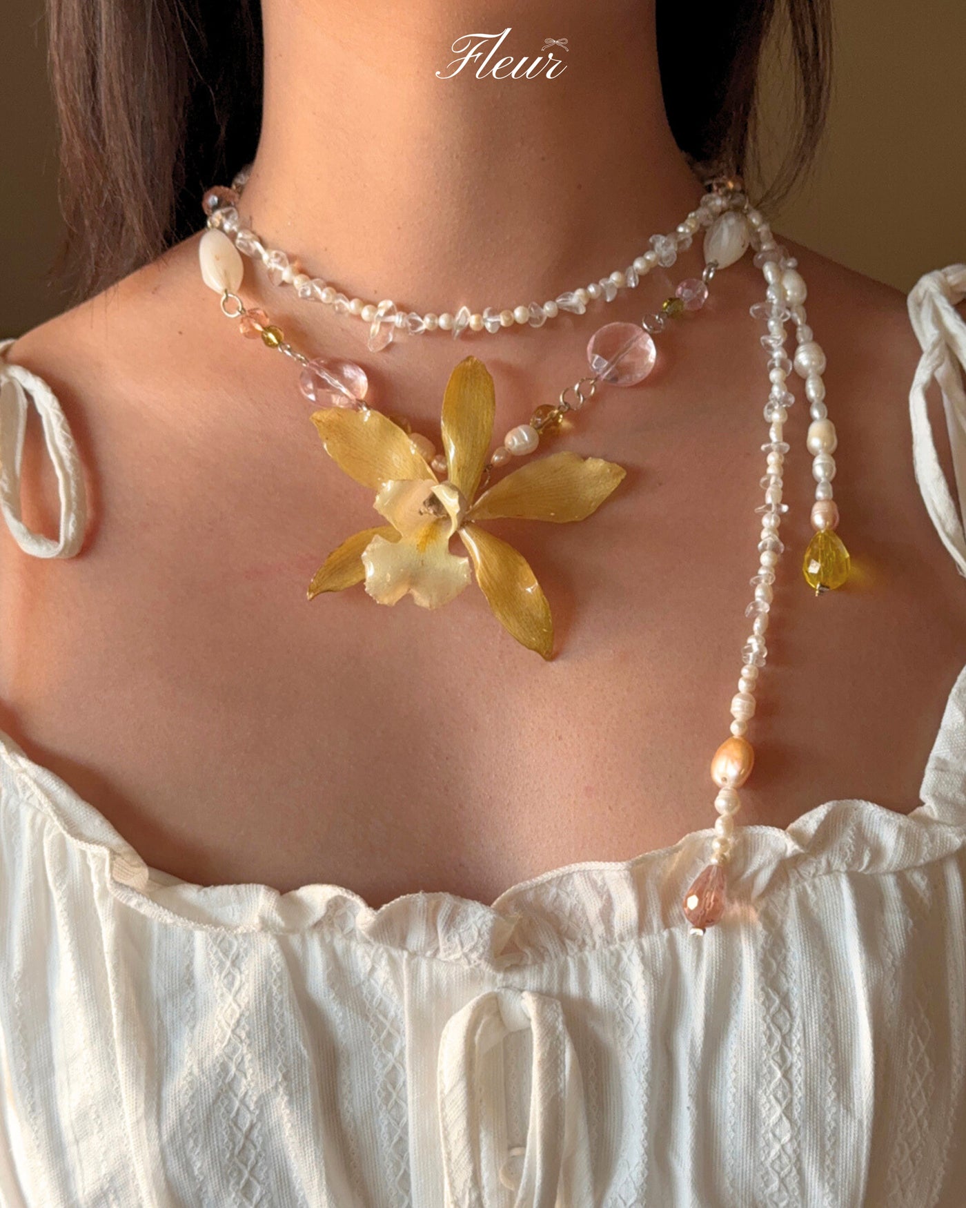 Wild Fairy Jewels Orchid necklace