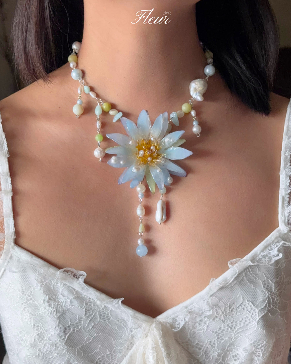 LIORA — Blue Lotus Necklace