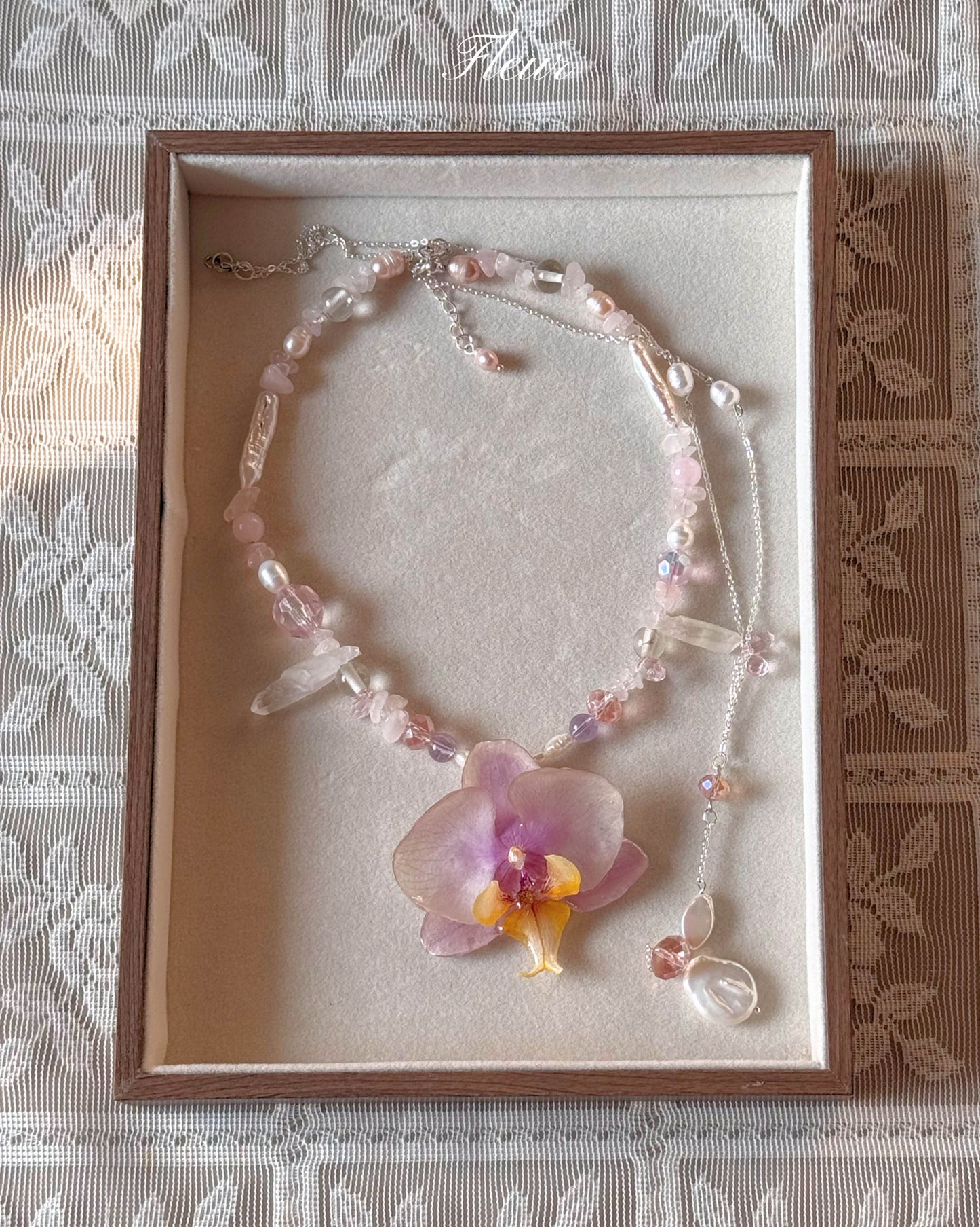 Pink Orchid Layered Statement Necklace