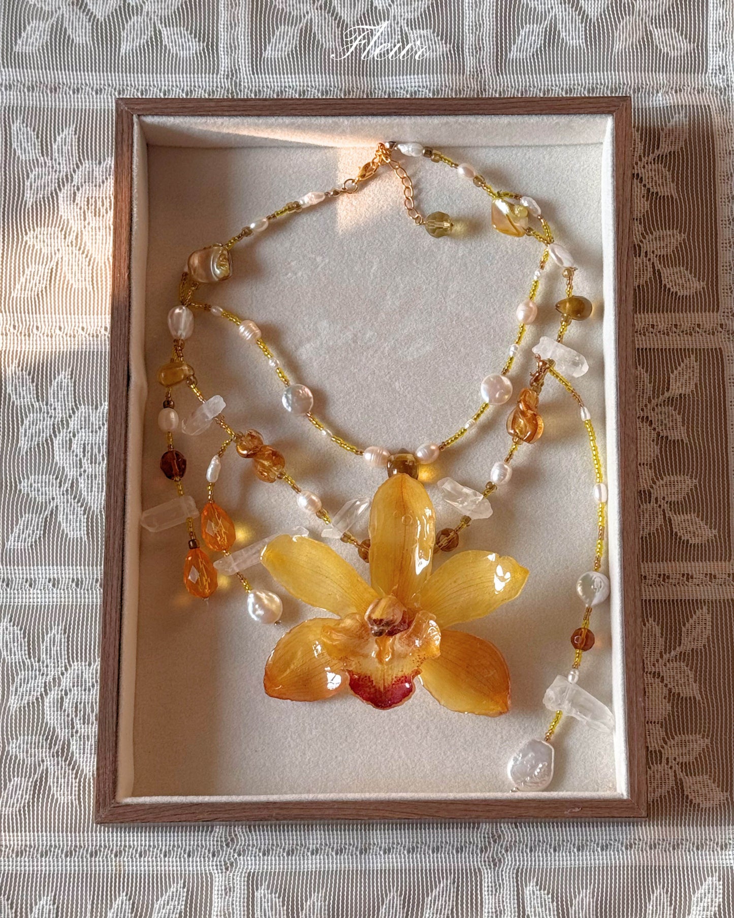 Golden Orchid Necklace