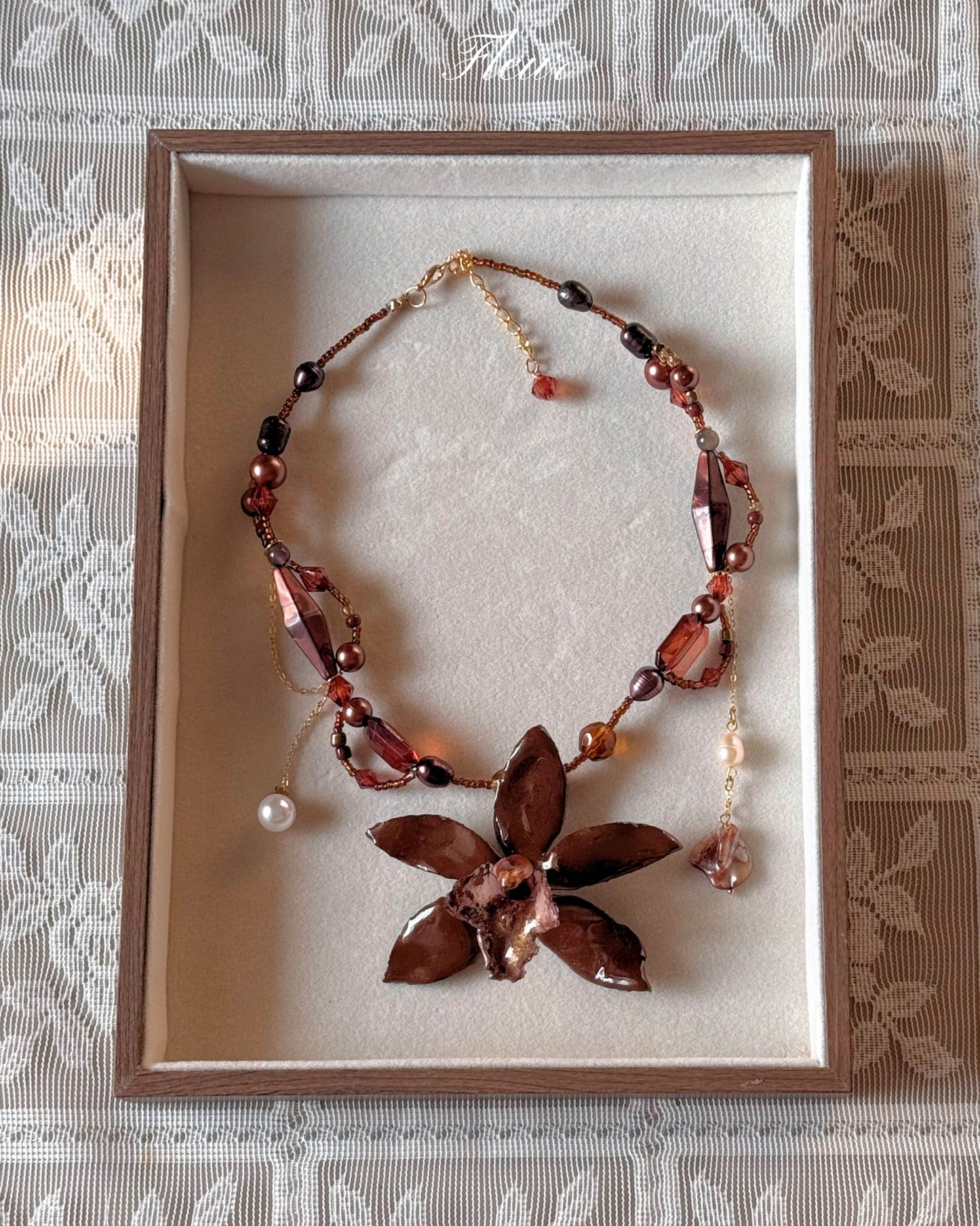 Amber Orchid Nocturne Necklace