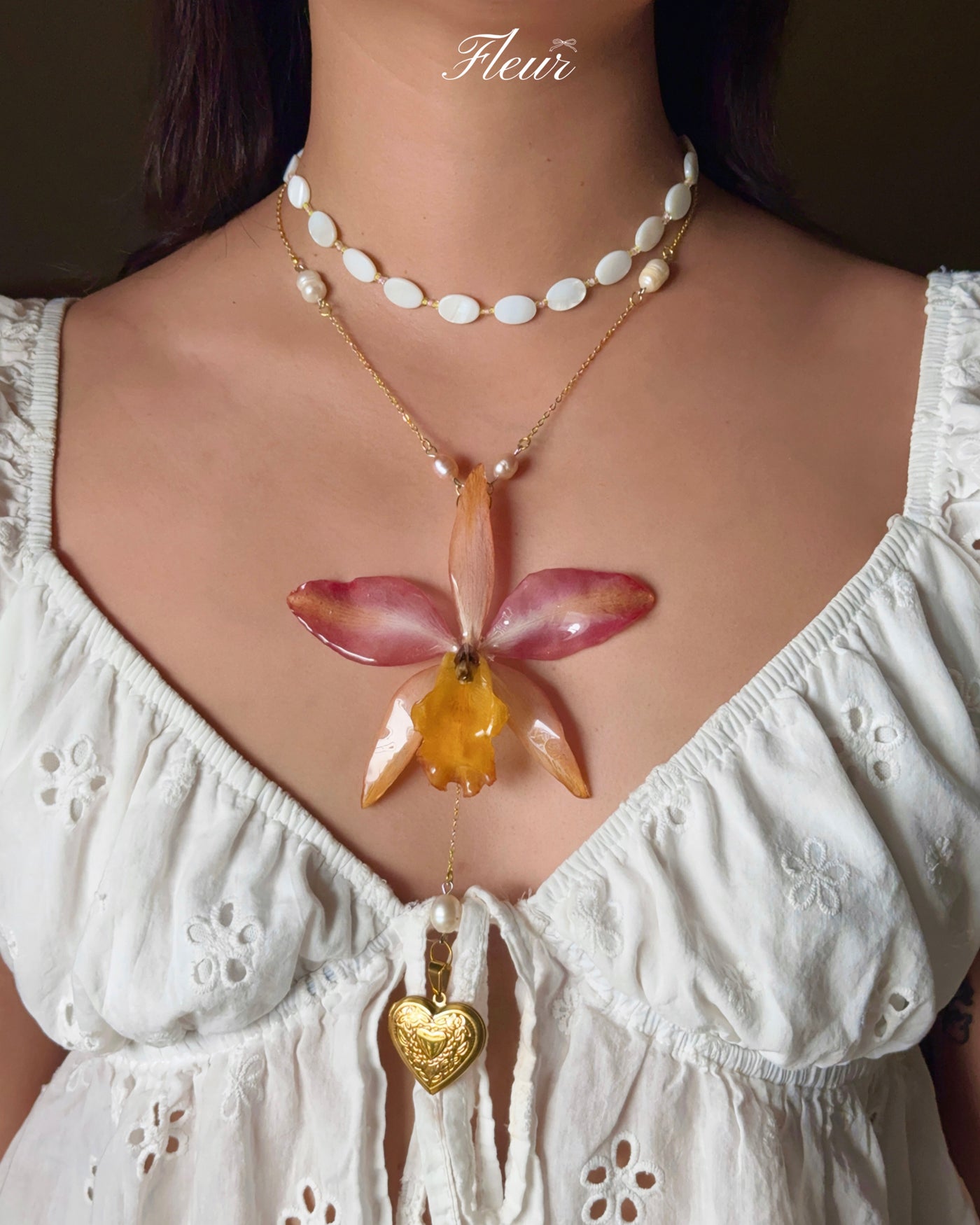 Peach Reverie Locket Necklace