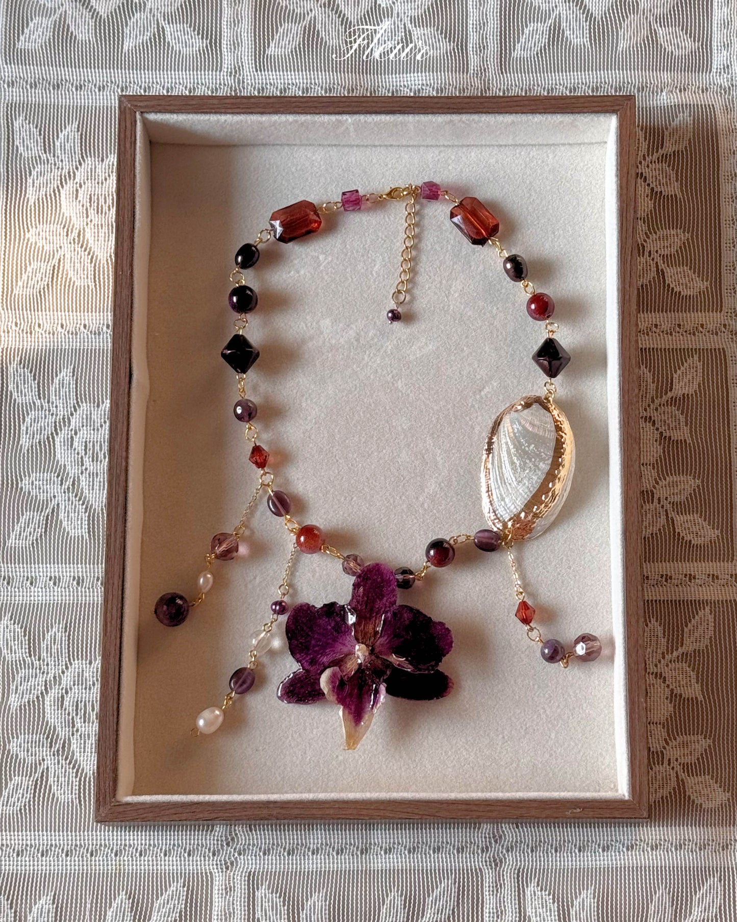 Velvet Amethyst Orchid Necklace