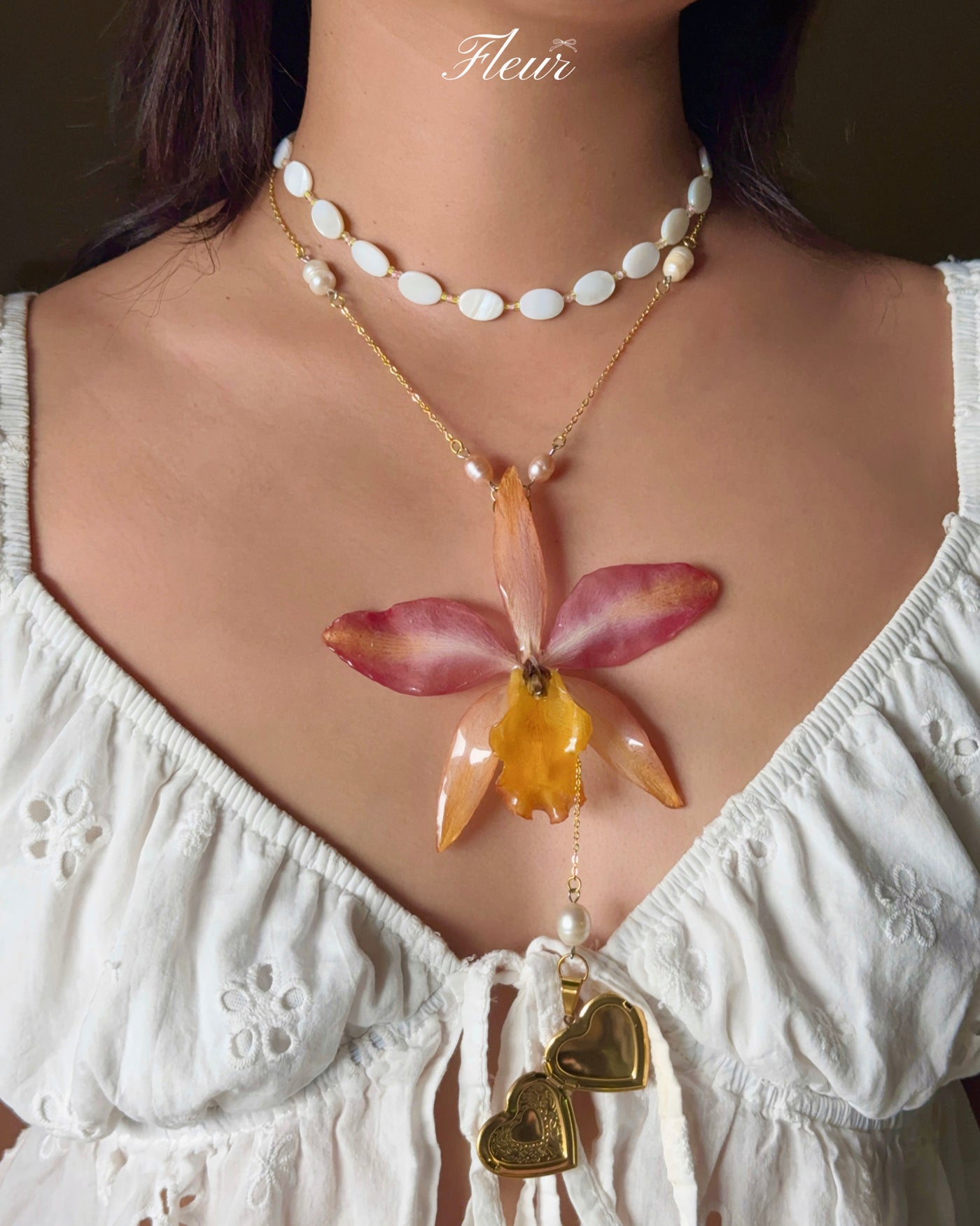 Peach Reverie Locket Necklace