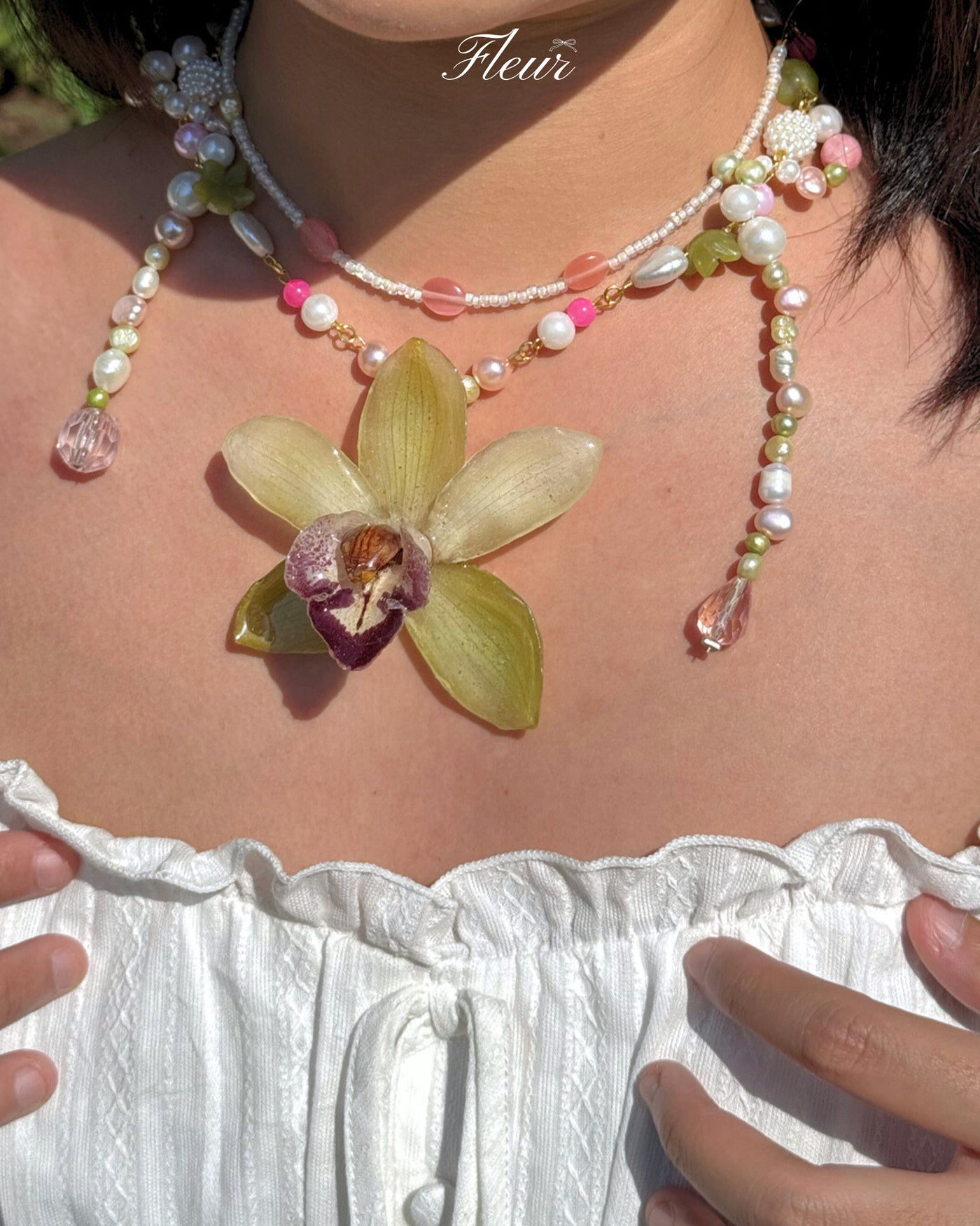 Whimsical Dreamy Orchid Necklace