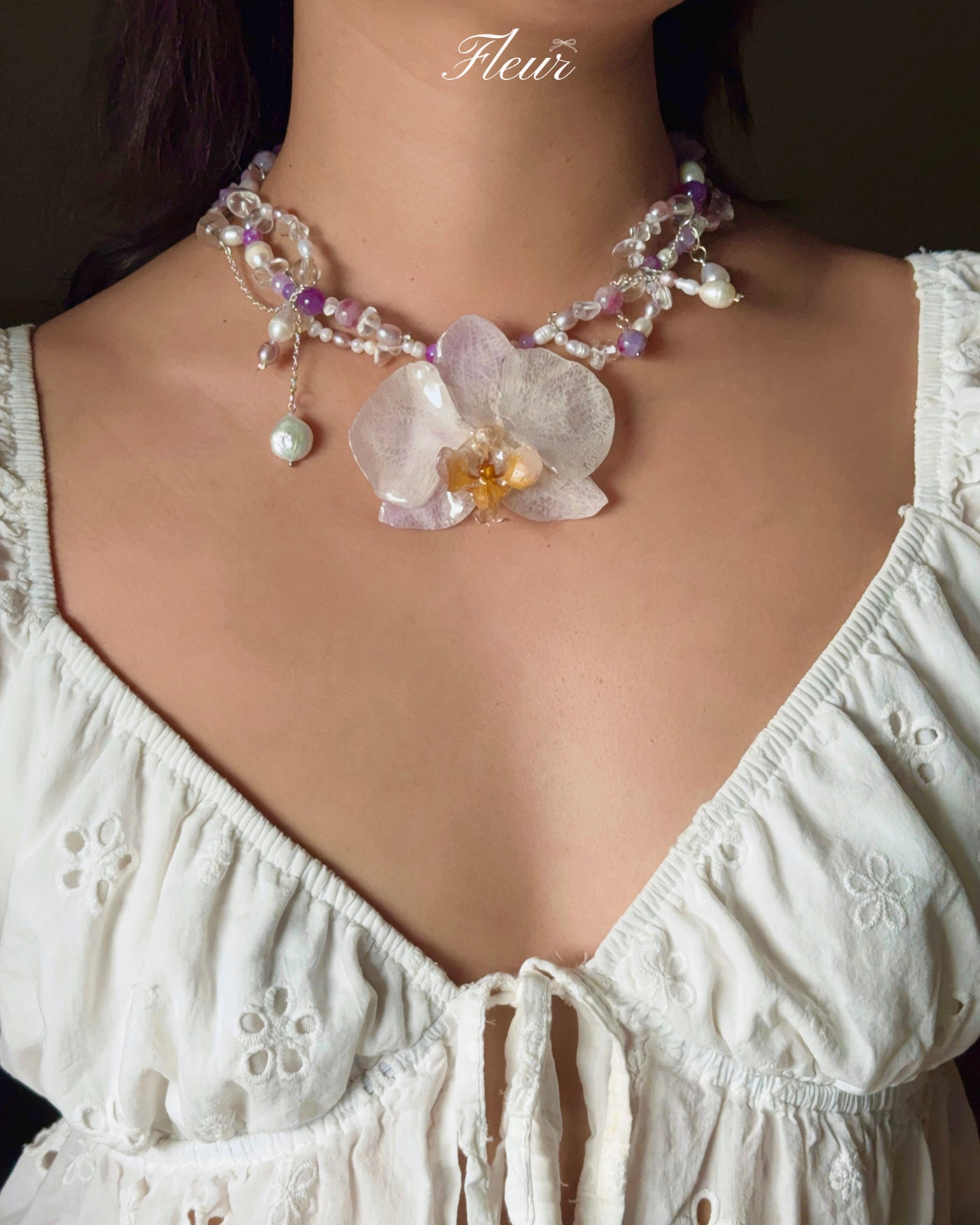 Lavender Mist Orchid Necklace