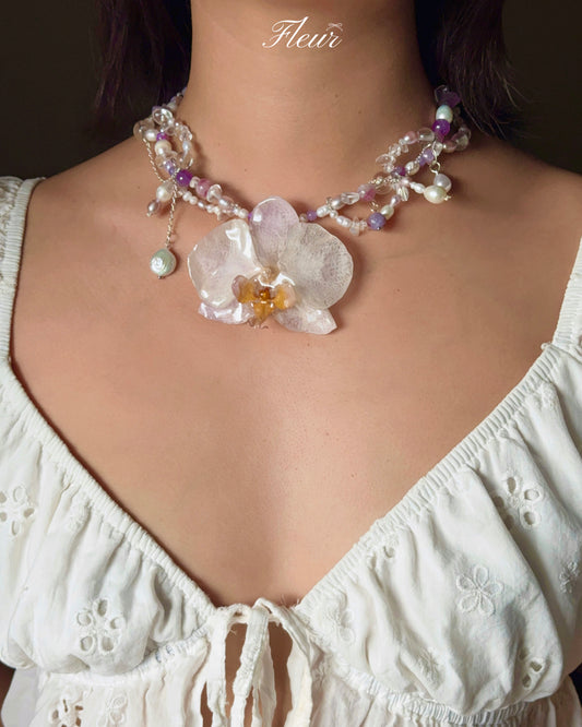 Lavender Mist Orchid Necklace