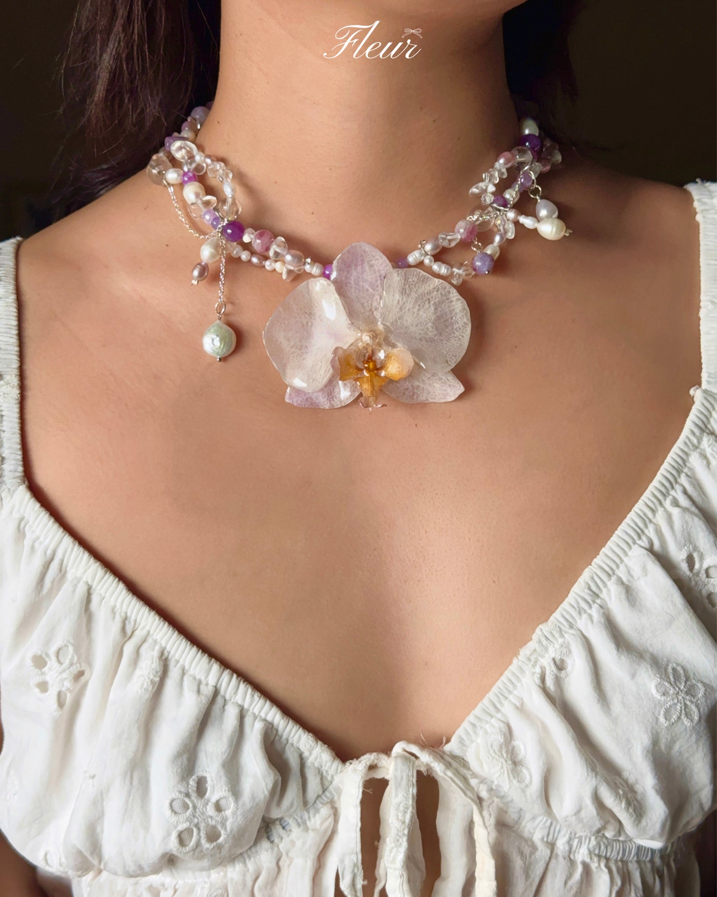 Lavender Mist Orchid Necklace