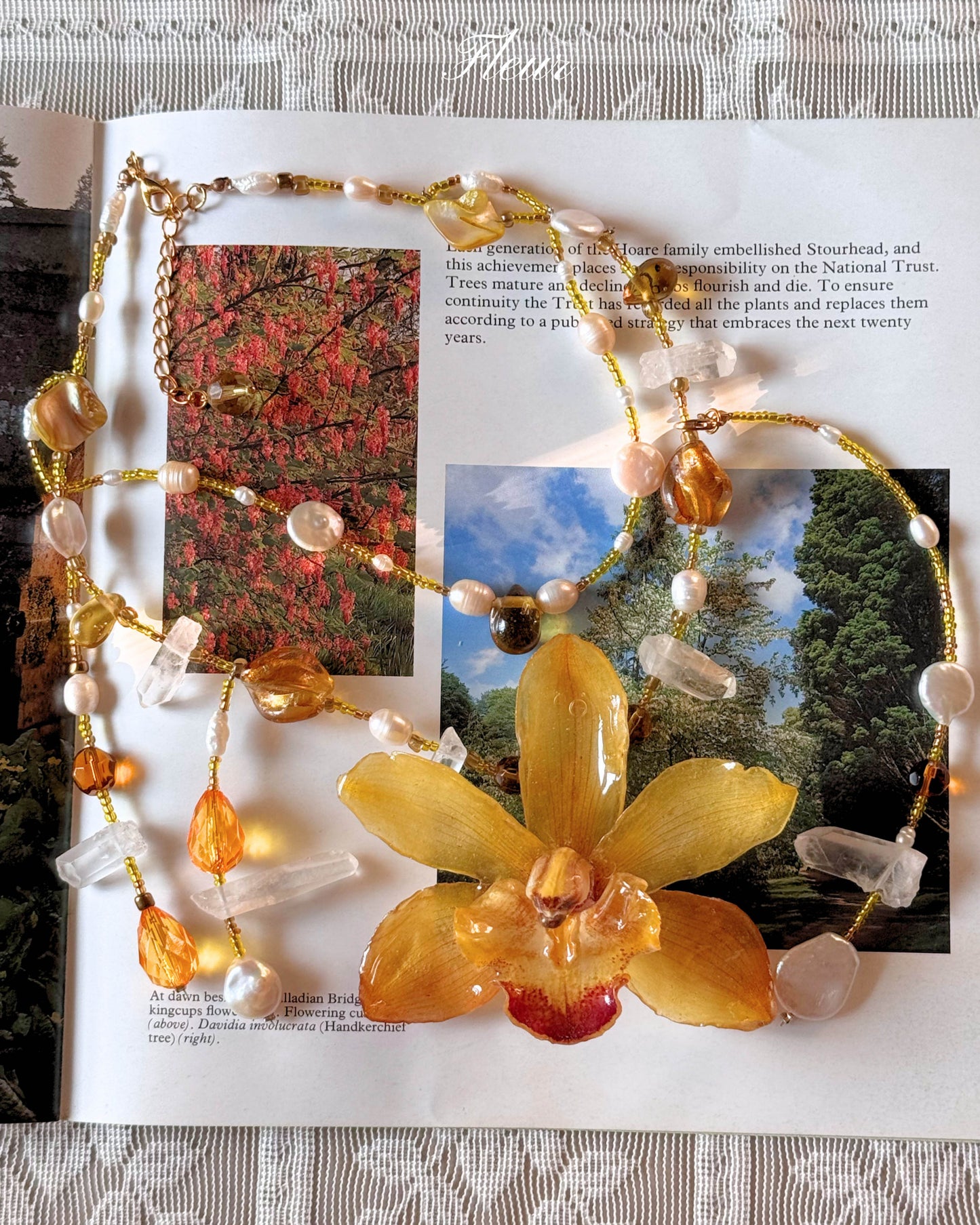 Golden Orchid Necklace