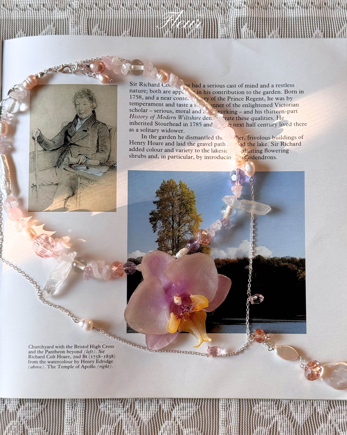 Pink Orchid Layered Statement Necklace