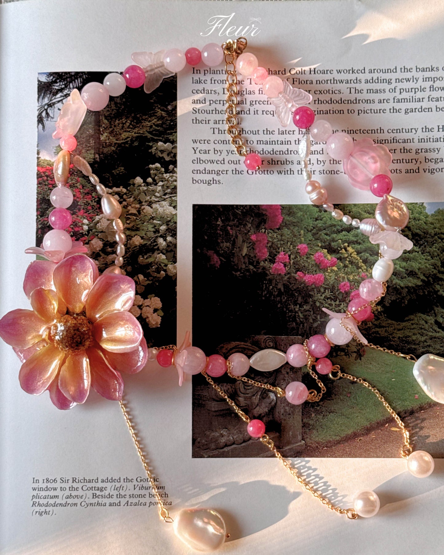 Pink Dahlia Necklace