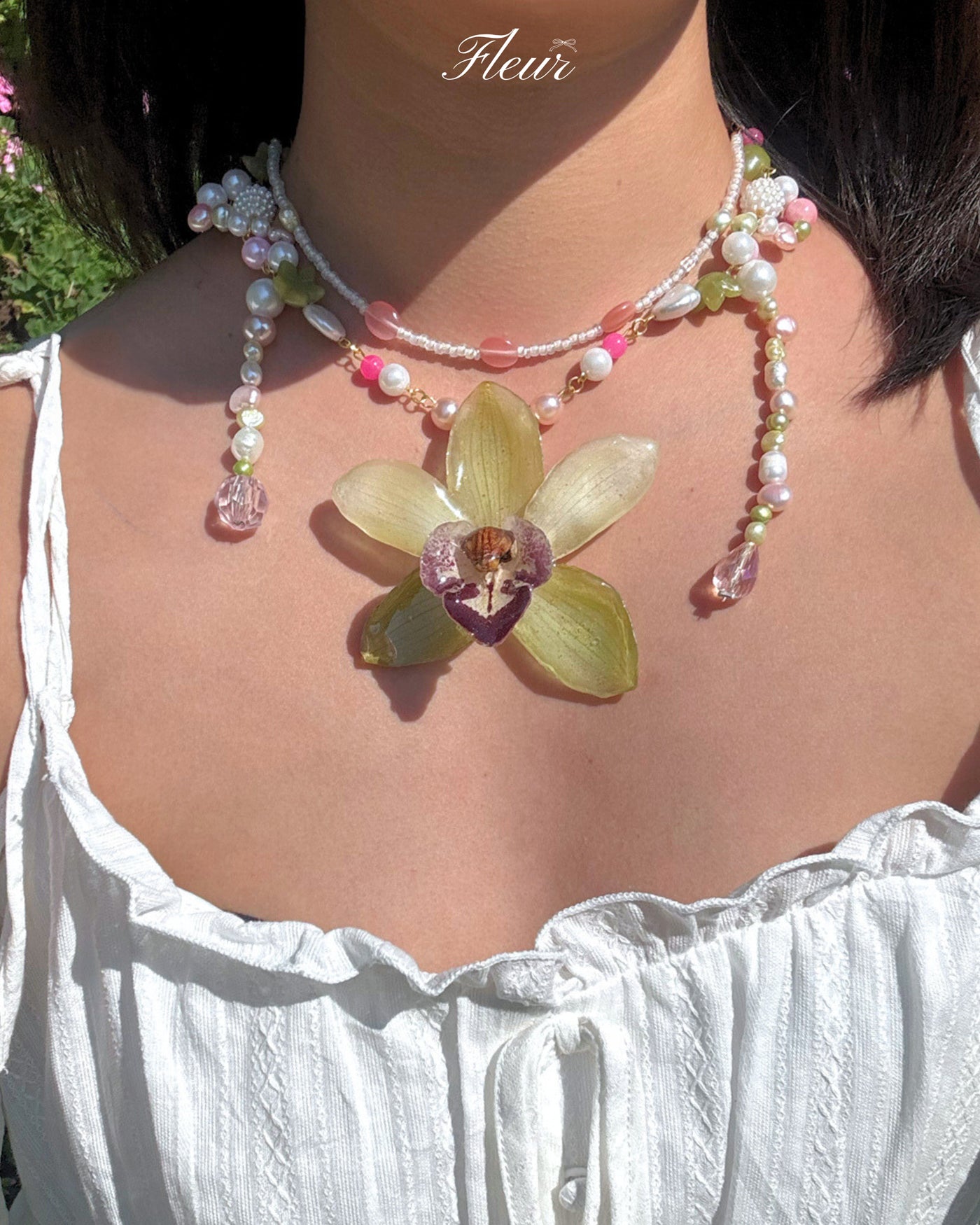 Whimsical Dreamy Orchid Necklace