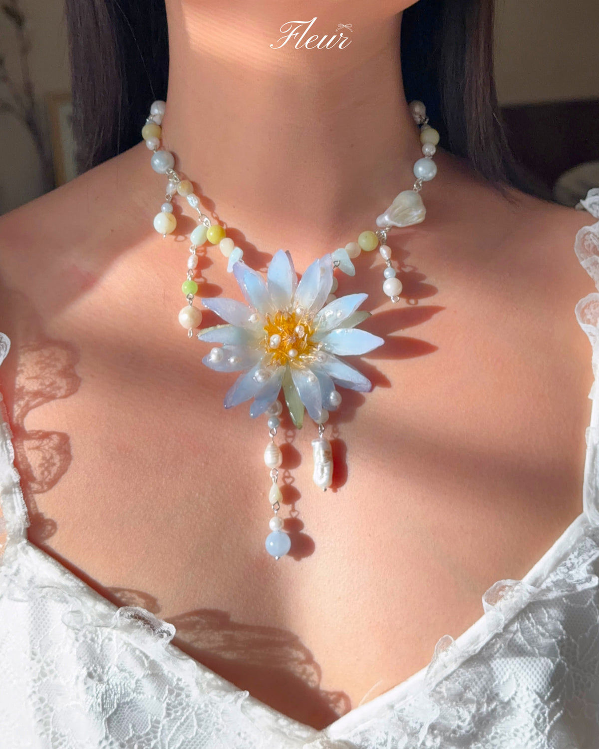 LIORA — Blue Lotus Necklace
