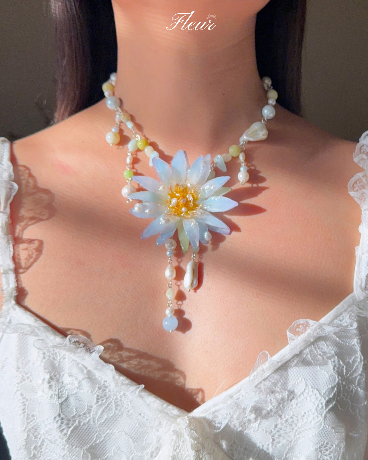 LIORA — Blue Lotus Necklace