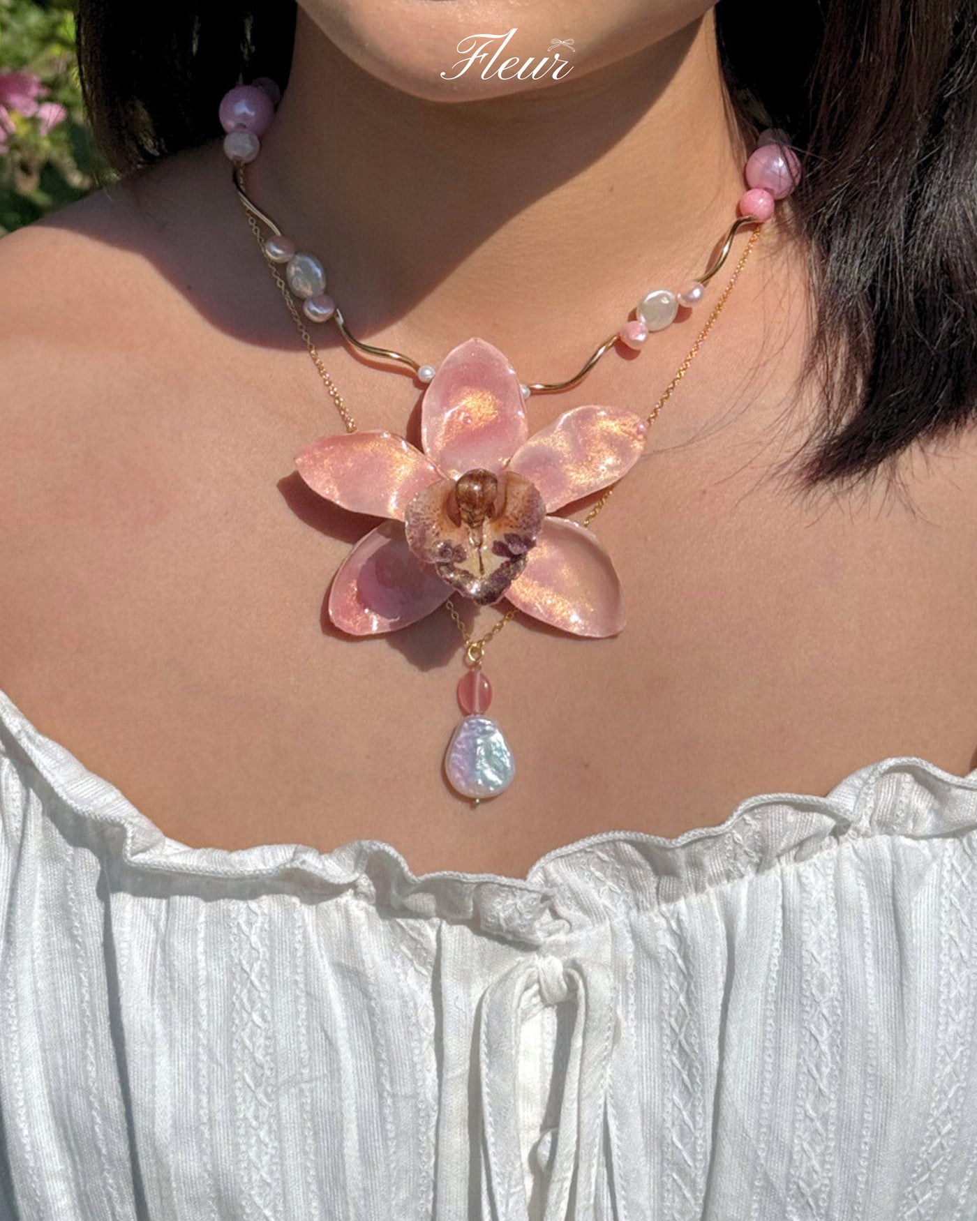 Ethereal Rosé Orchid necklace