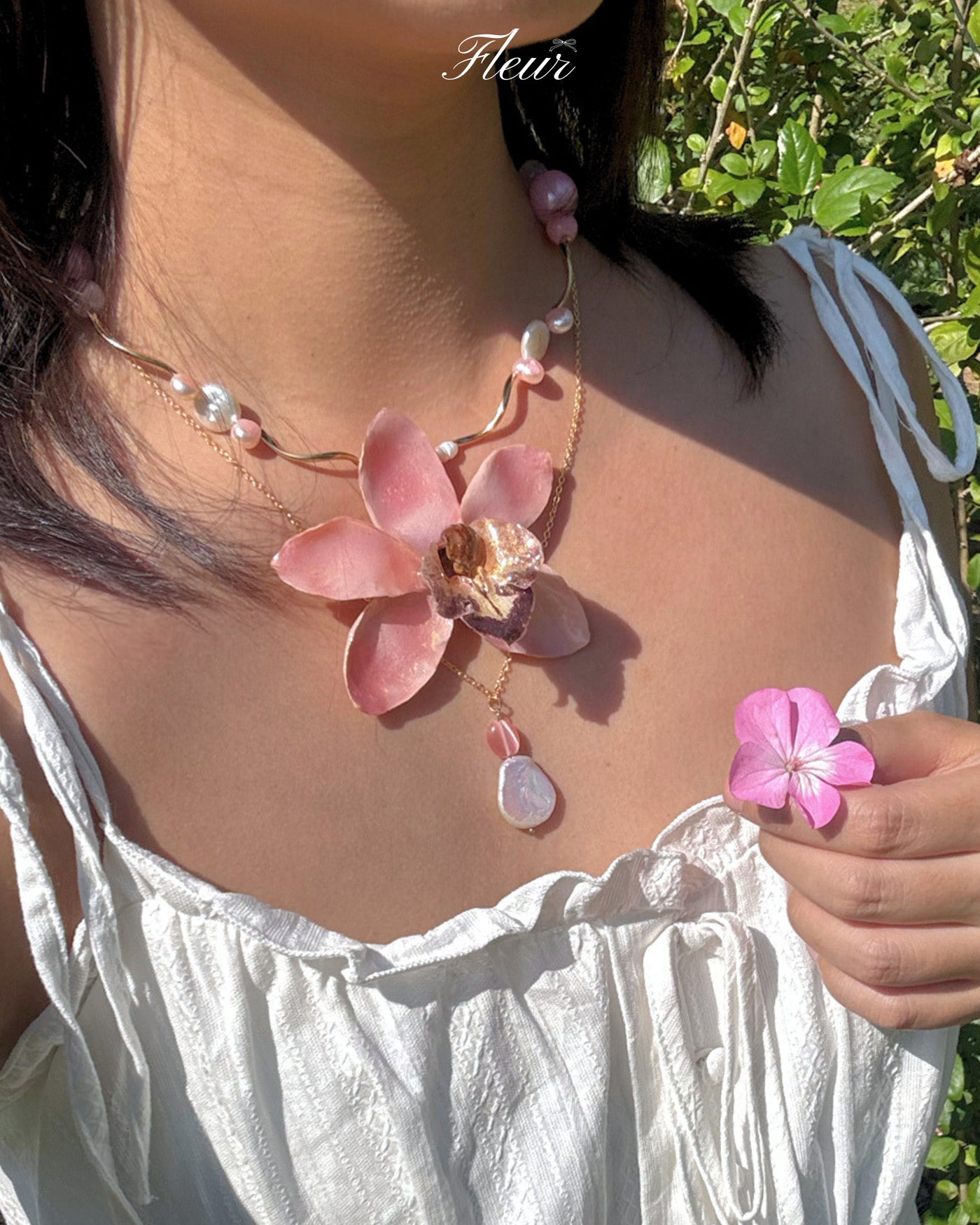 Ethereal Rosé Orchid necklace