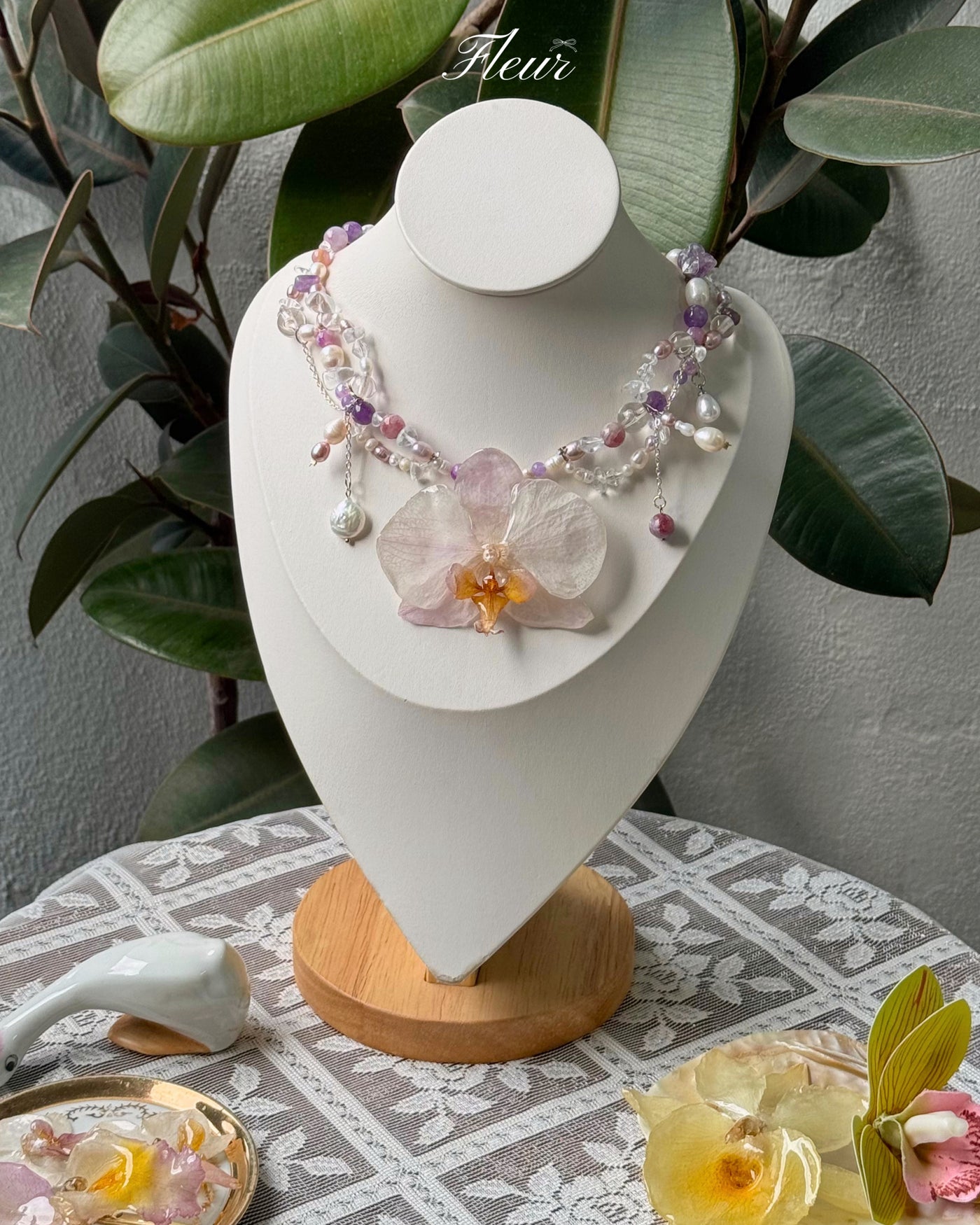 Lavender Mist Orchid Necklace