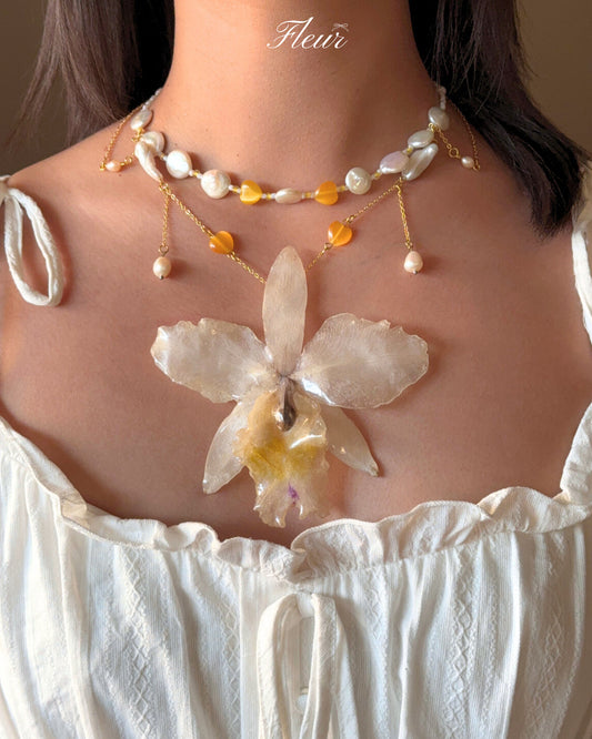 Pearly Dew Fairy Orchid necklace