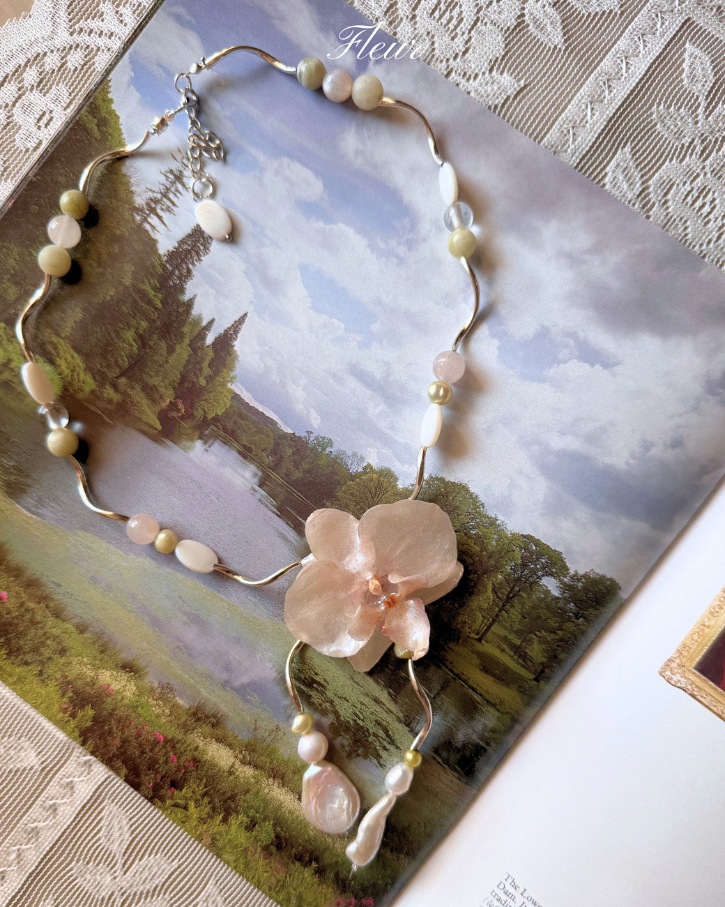 Blanc Orchid Grace Necklace | Handmade Floral Jewelry