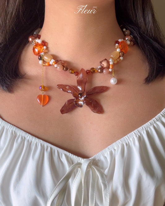 Golden Earth Orchid | Handmade Floral Jewelry