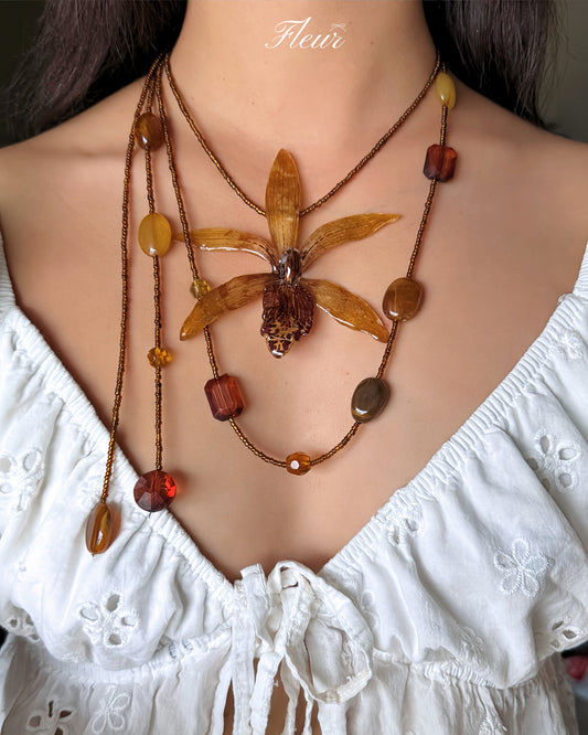 Golden Orchid Daydream Necklace